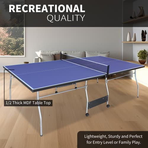 8ft Mid-Size Table Tennis Table Foldable image 10