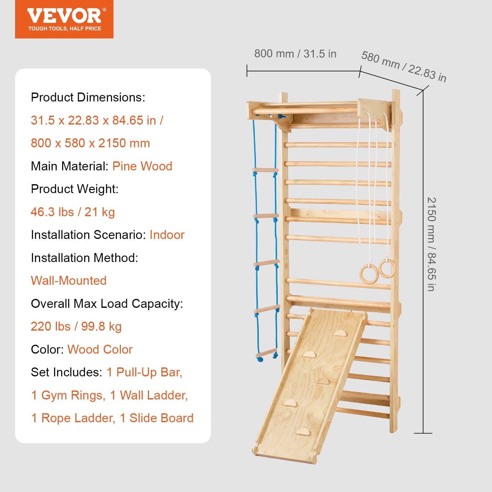Swedish Ladder Wall Gym 5 In 1 image 8