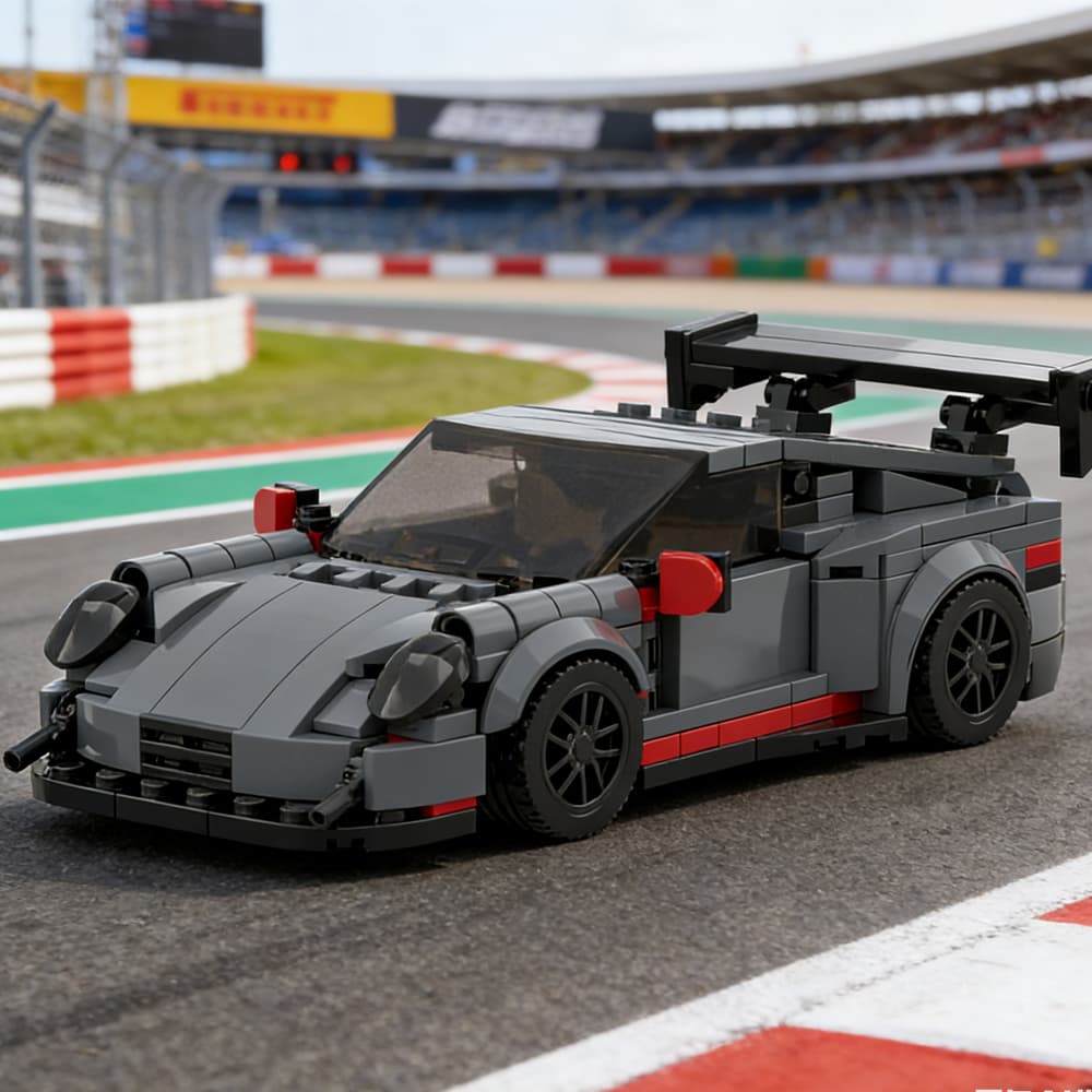 374PCS Gray Sports Car MOC Building Blocks image 8