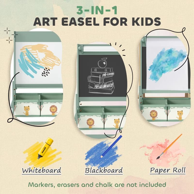 Art Easel For Kids, Double-Sided Whiteboard image 2