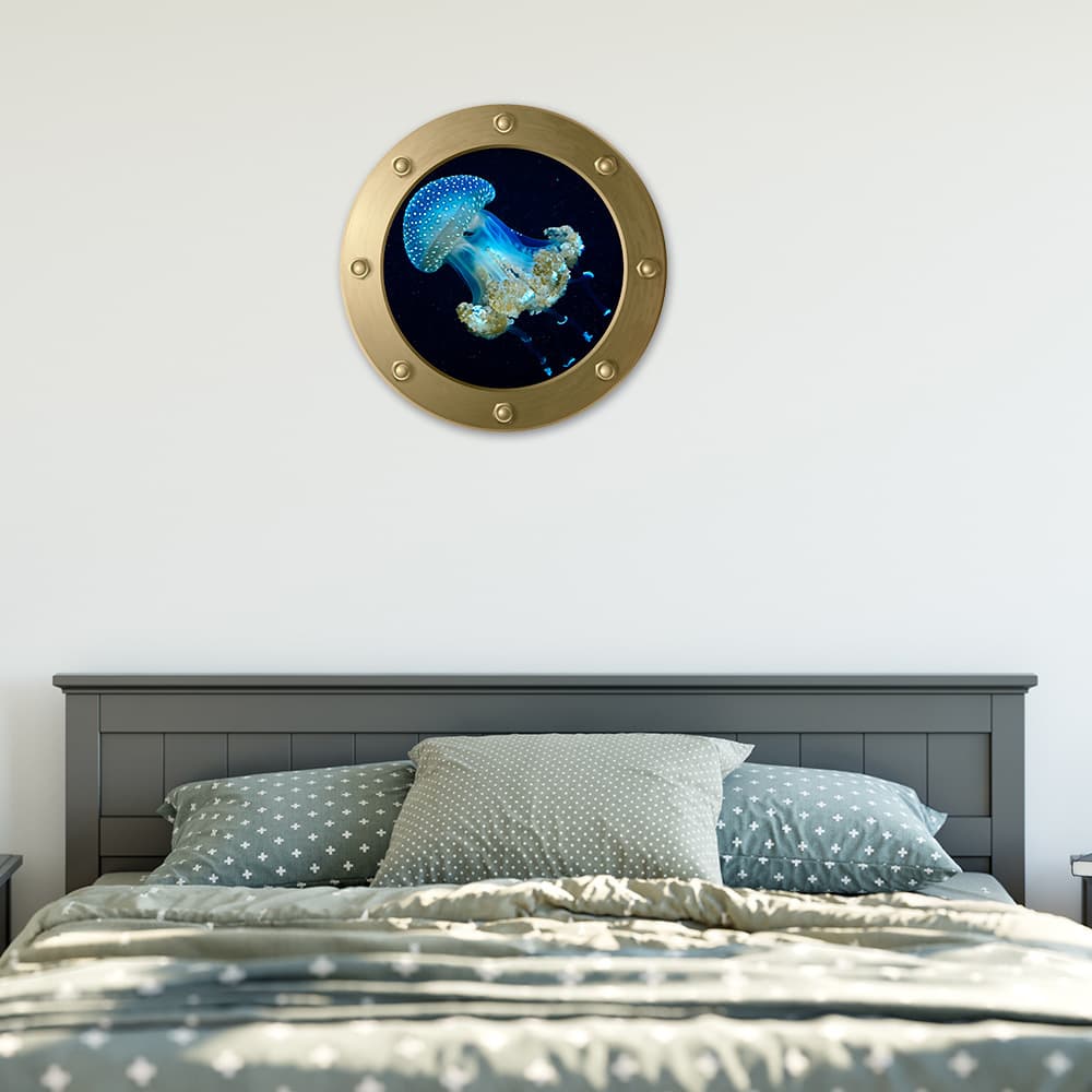 Underwater World 3D Submarine False Window Wall Decal
