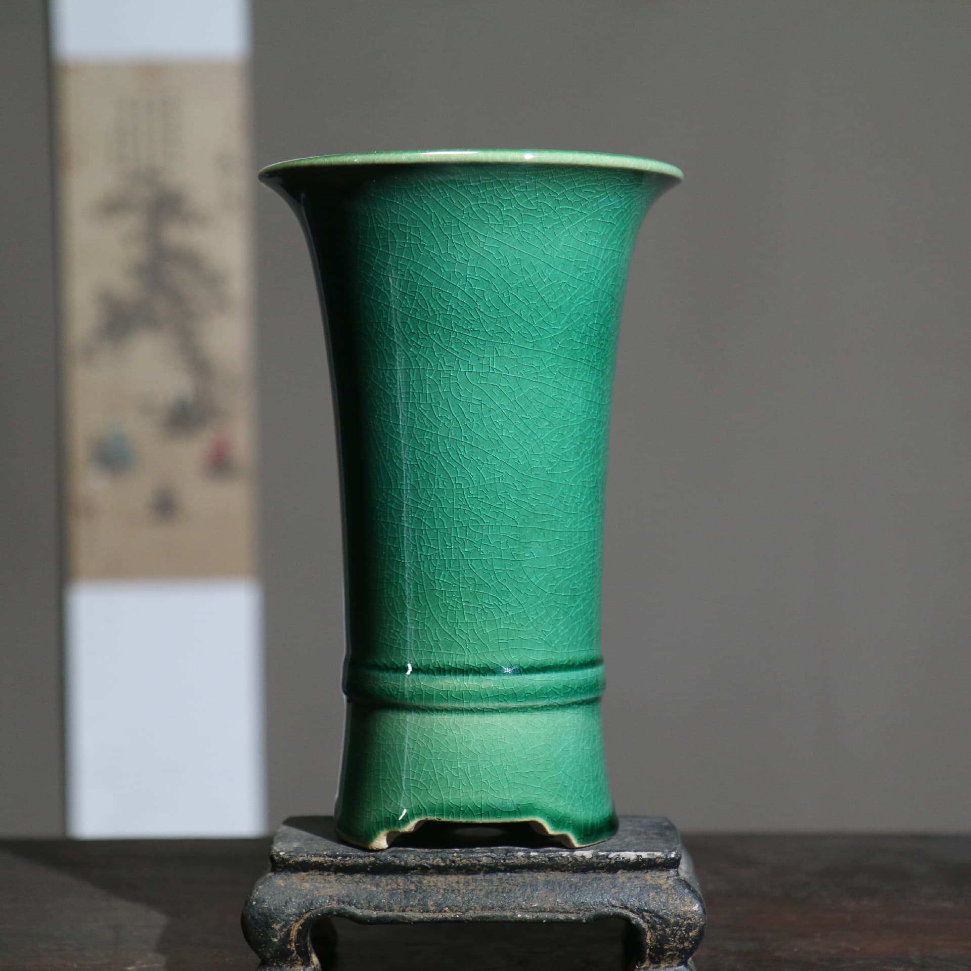 Purple Sand Flower Pot Ceramic Small Stick Bottle Seedling Orchid Pots Small Blue Pot