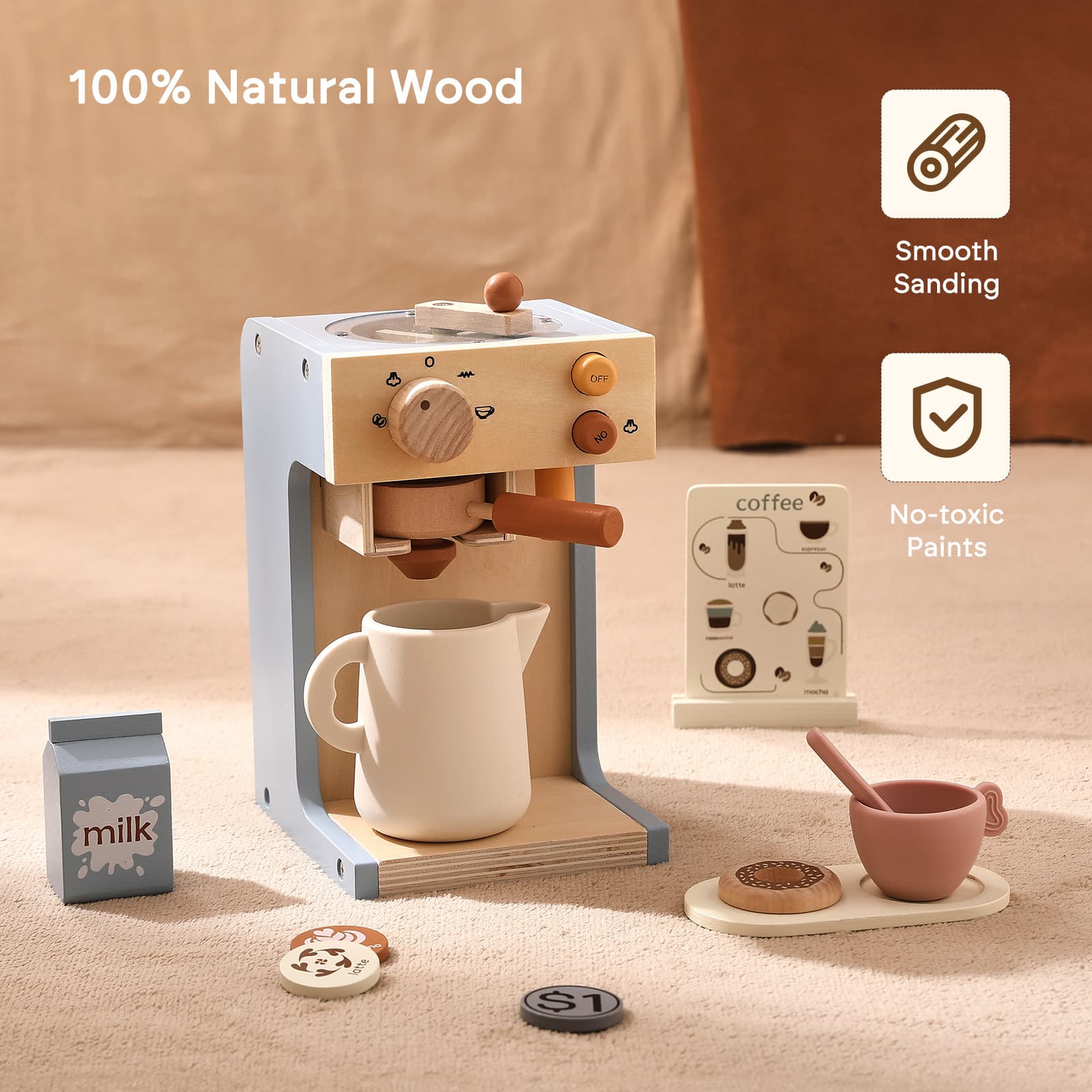 Mini Kitchen Coffee Machine Model Toys image 6