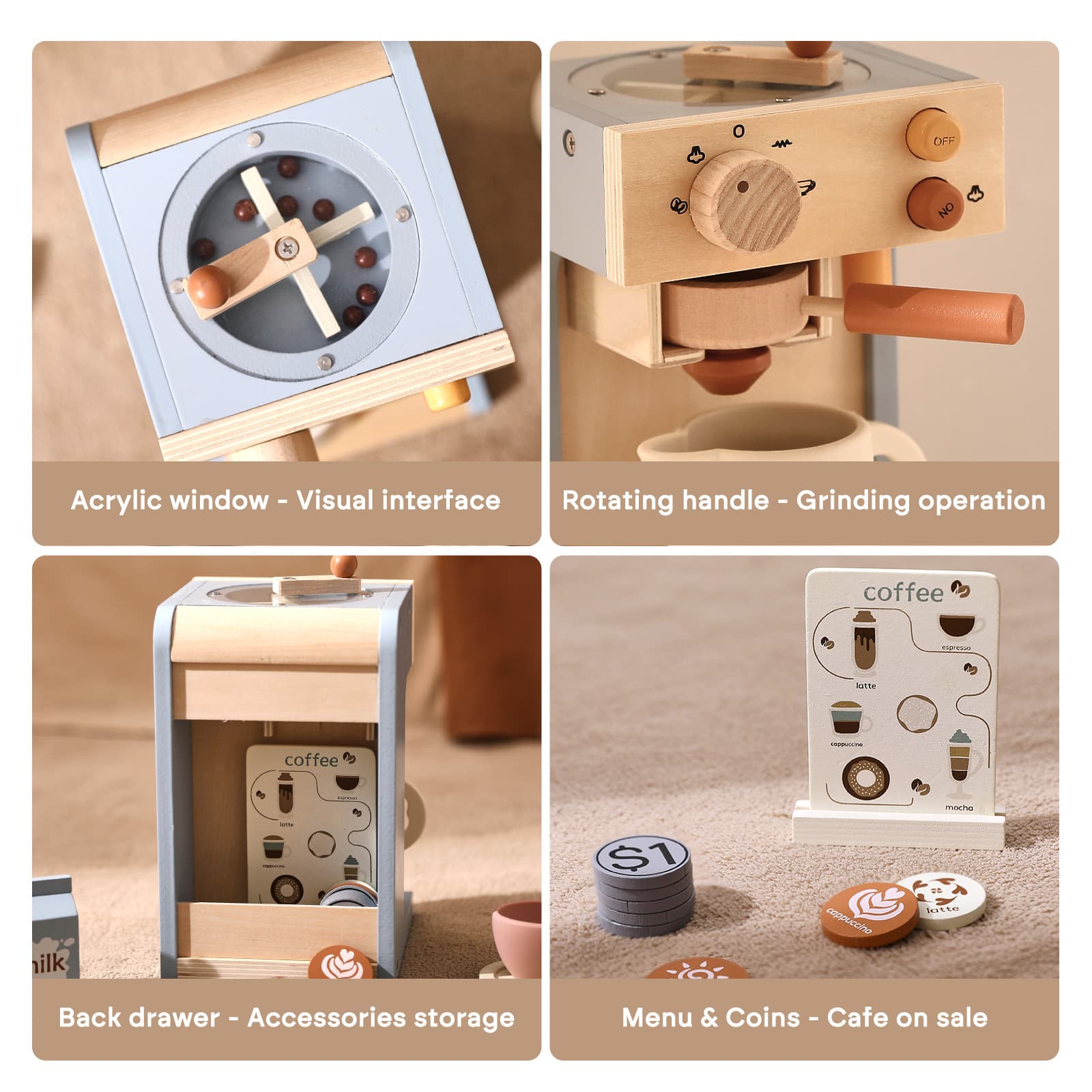 Mini Kitchen Coffee Machine Model Toys image 7