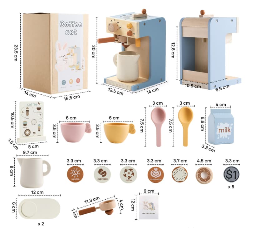 Mini Kitchen Coffee Machine Model Toys image 2