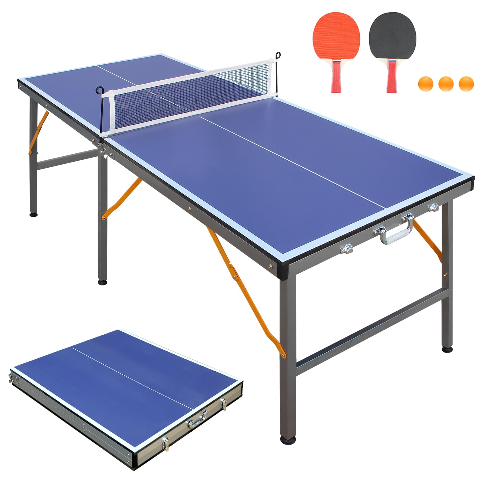 8ft Mid-Size Table Tennis Table Foldable image 3