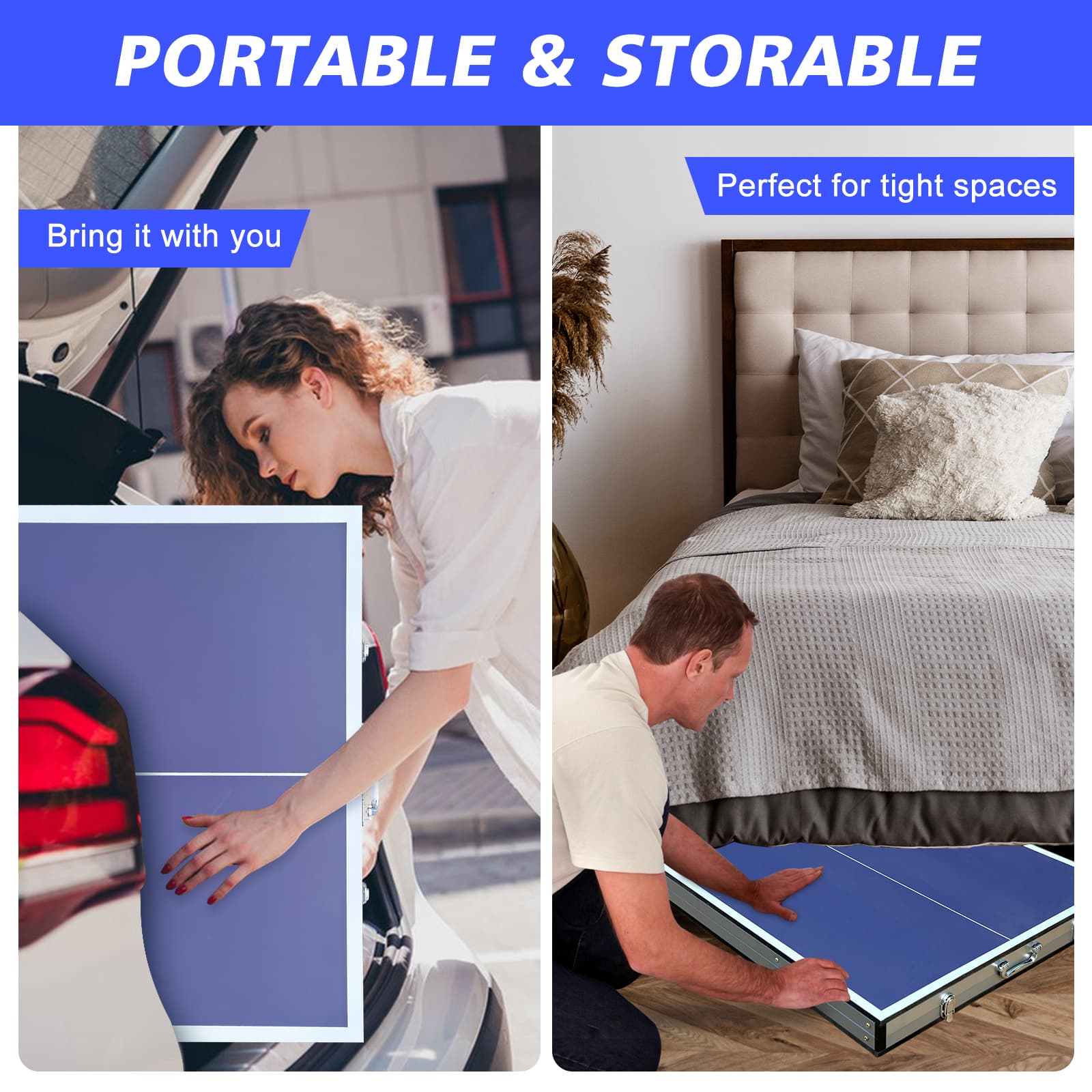 8ft Mid-Size Table Tennis Table Foldable image 7
