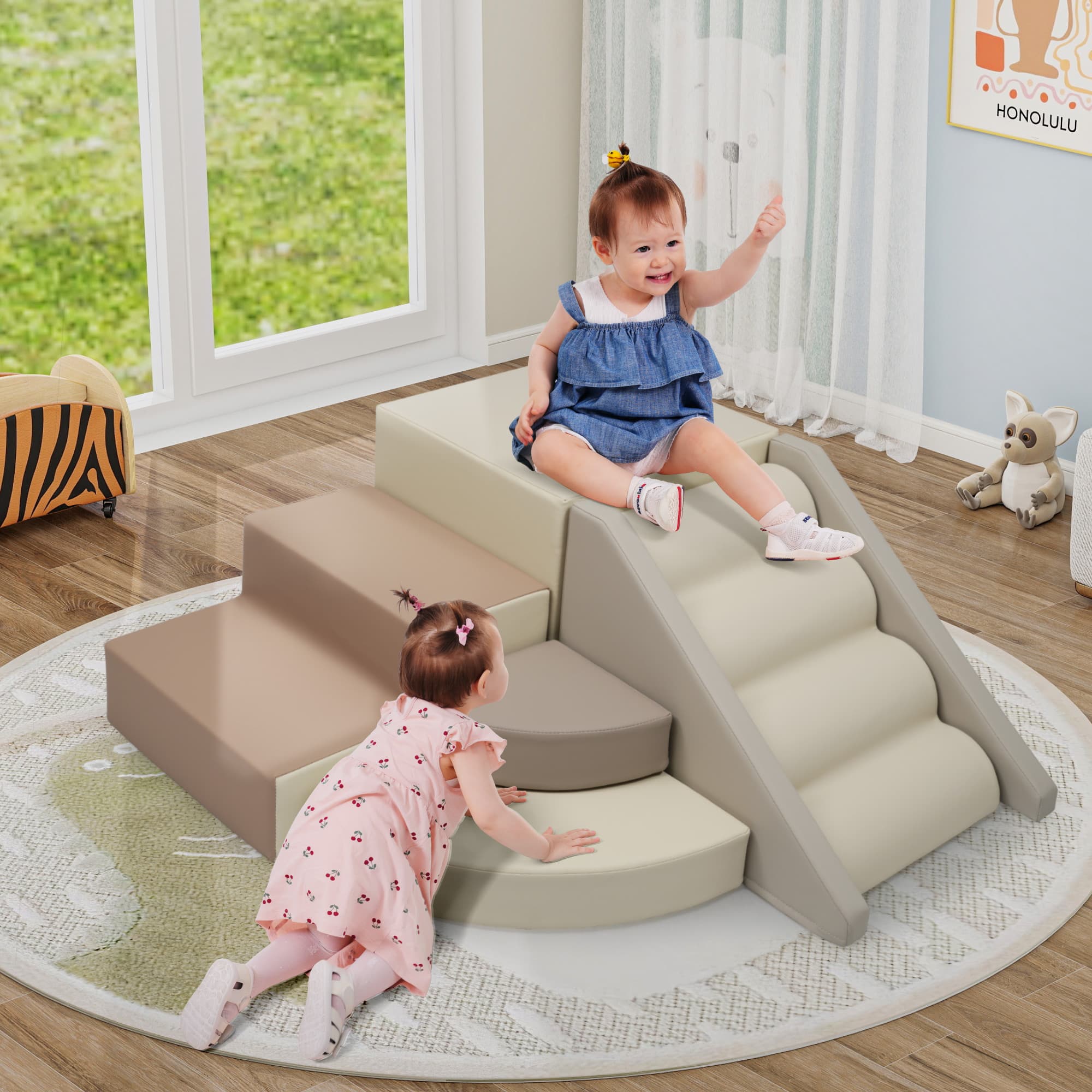 9-Piece Kids Climb & Crawl Soft Foam image 1