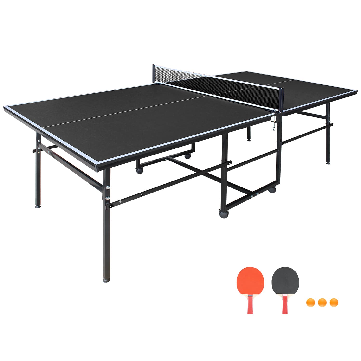 8.5x4. 3ft Black Mid-Size Table Tennis Table image 1