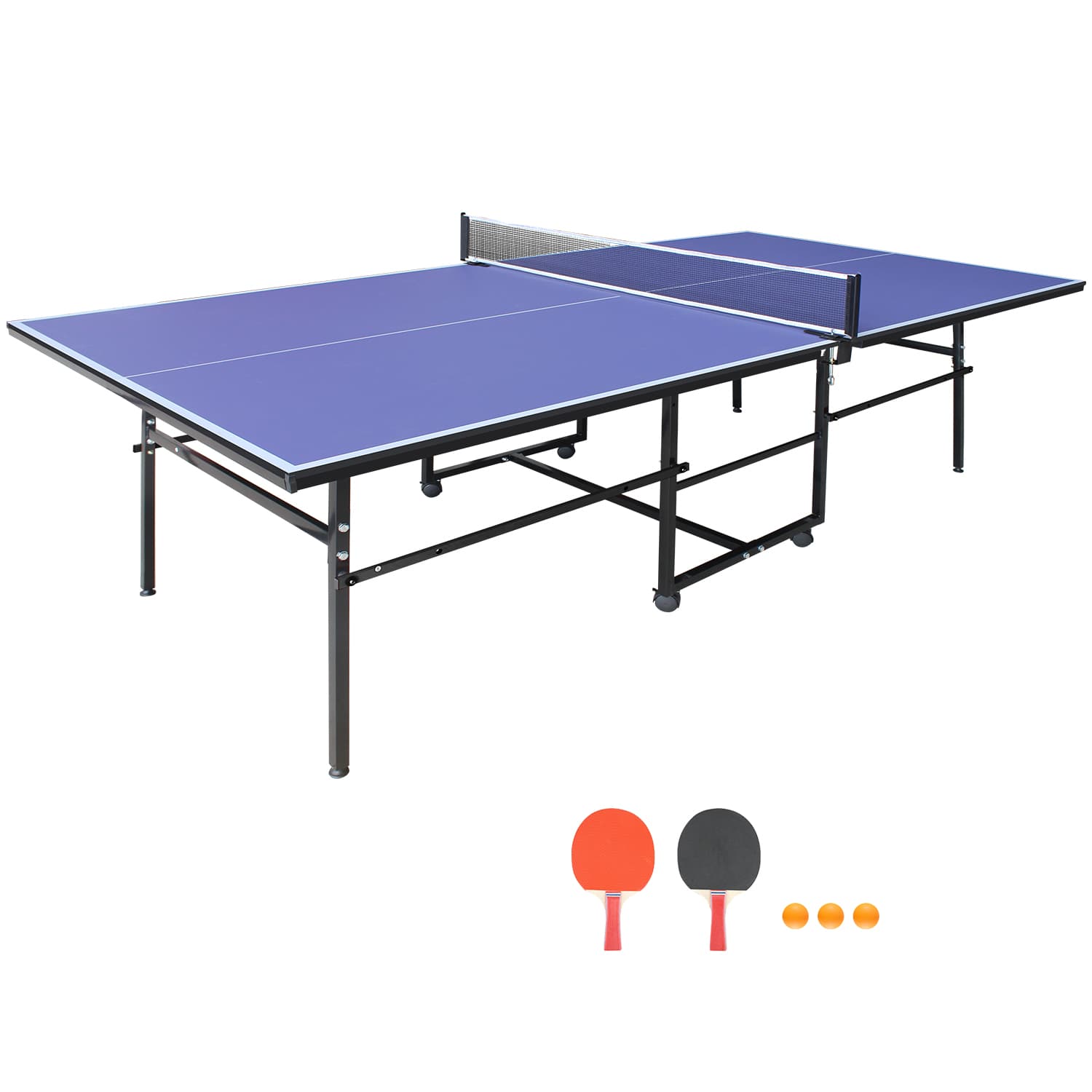9x4.1ft Blue Mid-Size Table Tennis Table Foldable image 1