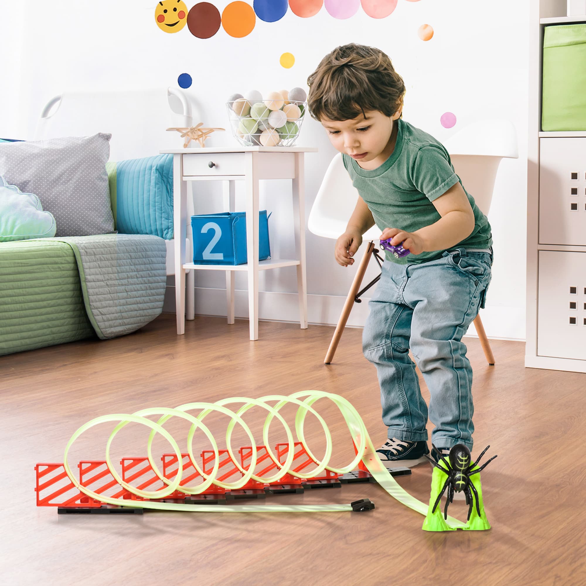Track Builder Loop Kit Criss-Cross Glowing Race image 1