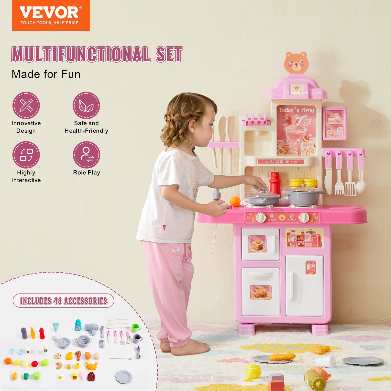 Christmas Gift VEVOR Kitchen Playset Kids Pretend image 1
