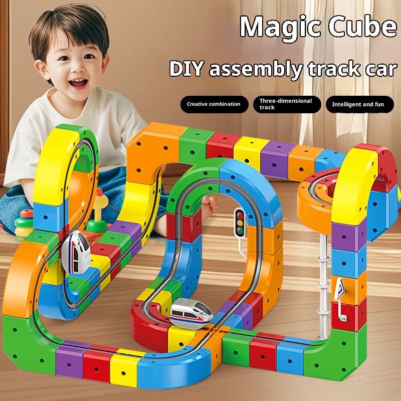 Small Train Track Cube Electric Assembled Building image 1