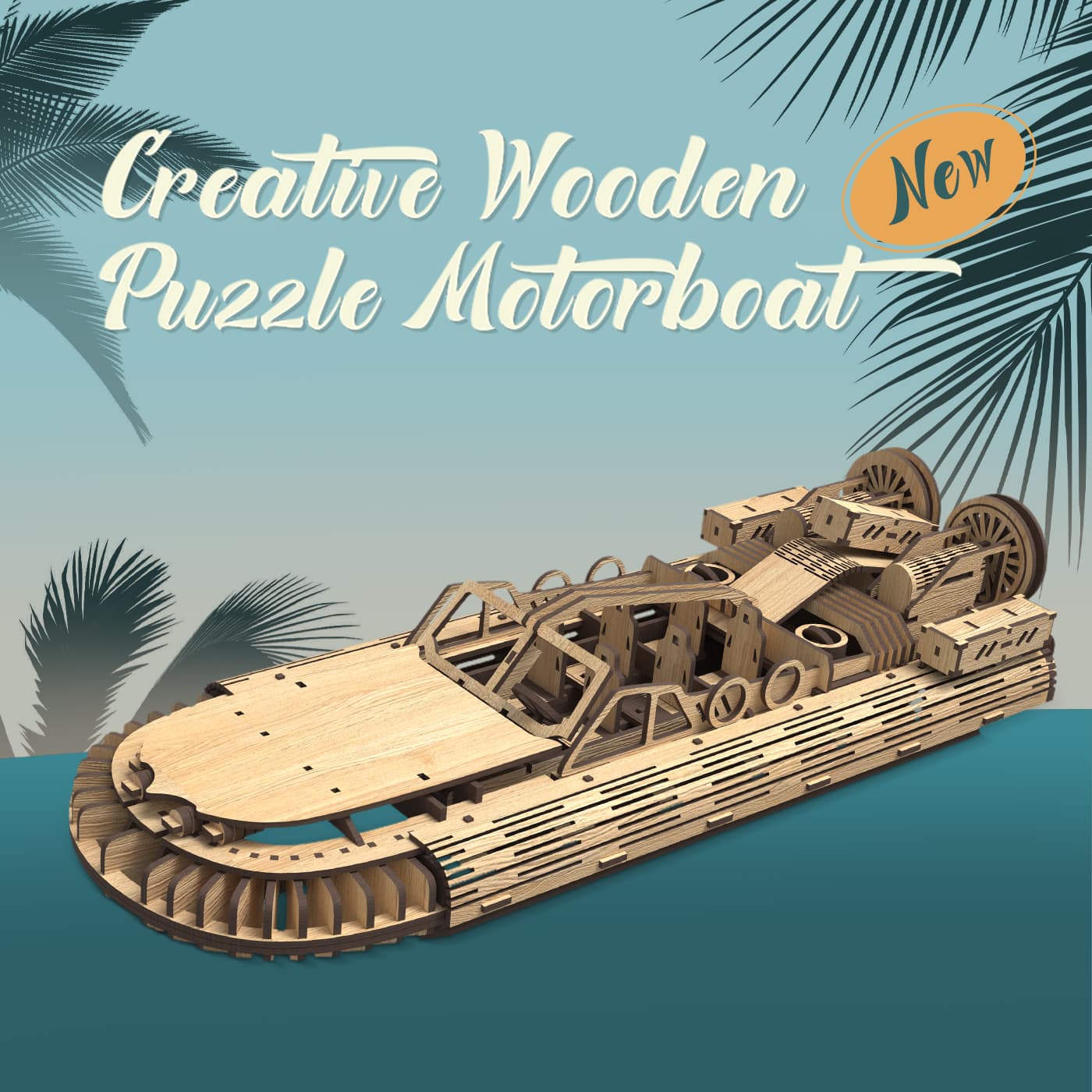 Stylish And Simple Allengrad Speedboat Shape Puzzle Toy image 1
