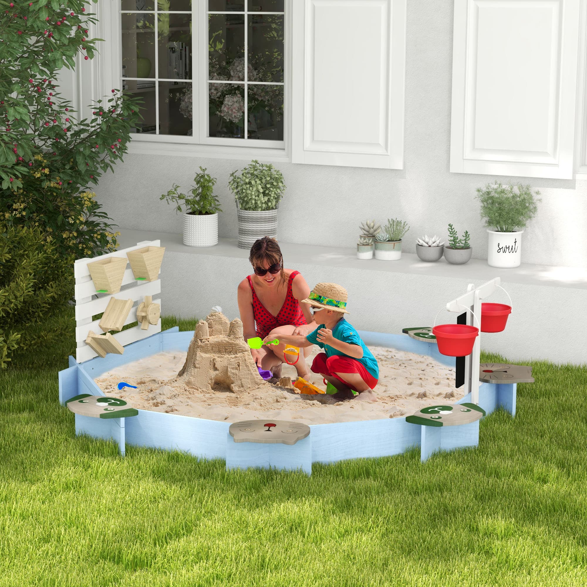 Wooden Sandbox for 3-7 Years, 85" x image 1