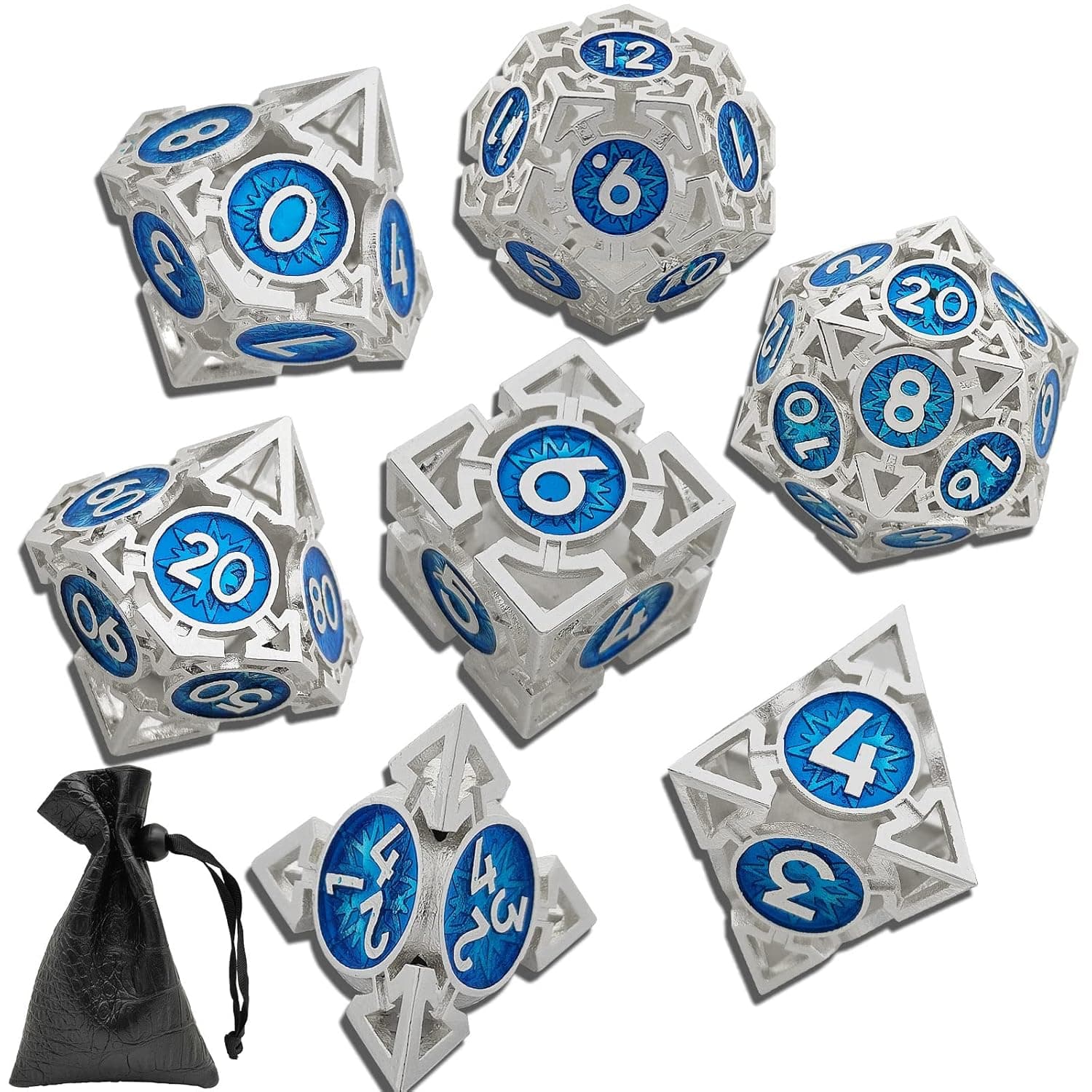 DND Metal Dice Set D20 Polyhedral Hollow image 2