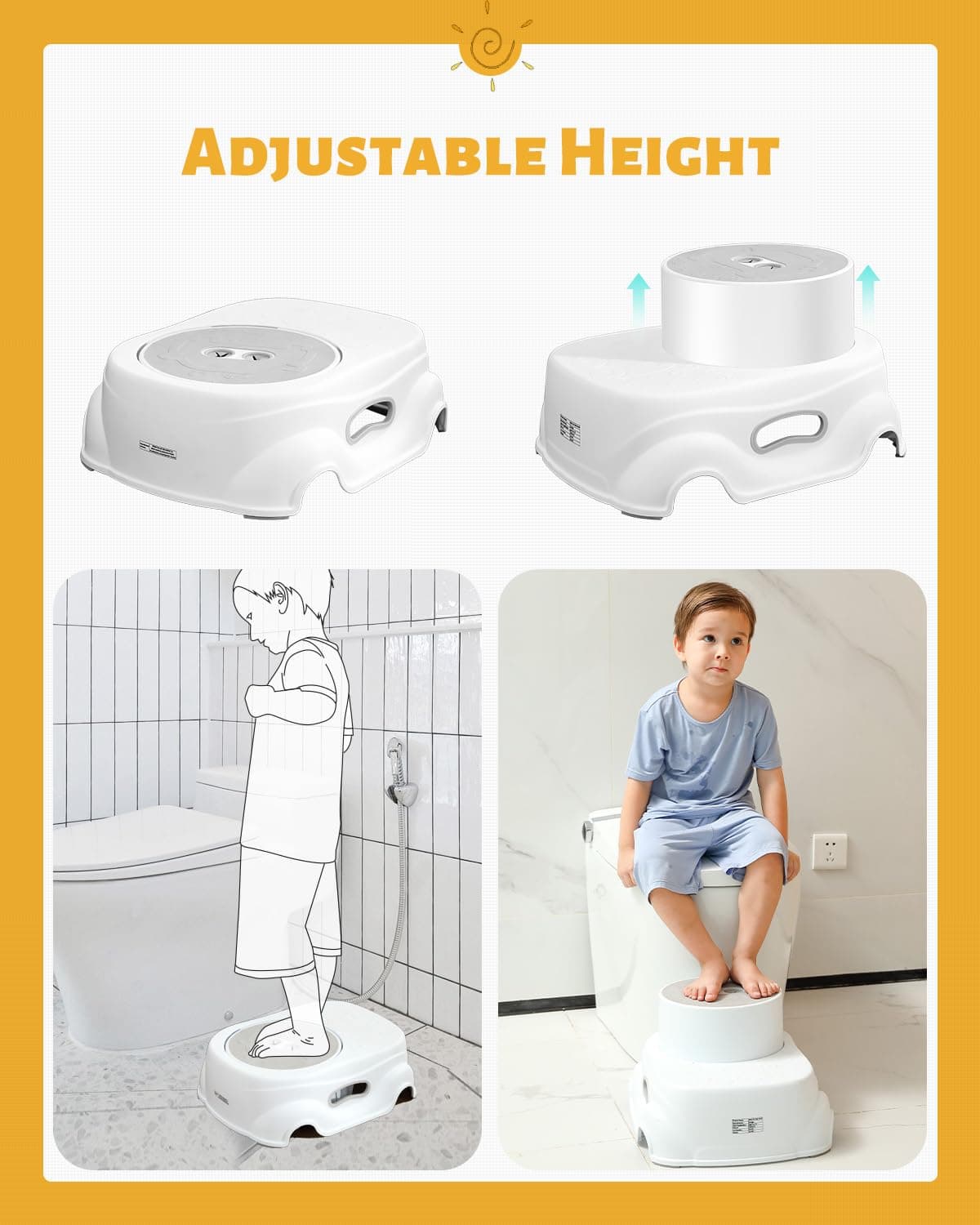 Padded 2-Step Step Stool, 2-Step Footstool - Step Stool Non-slip, Portable, Space-saving Design For Bathroom, Kitchen, Bedroom, Classroom - Easy To Clean, Sturdy And Comfortable image 16