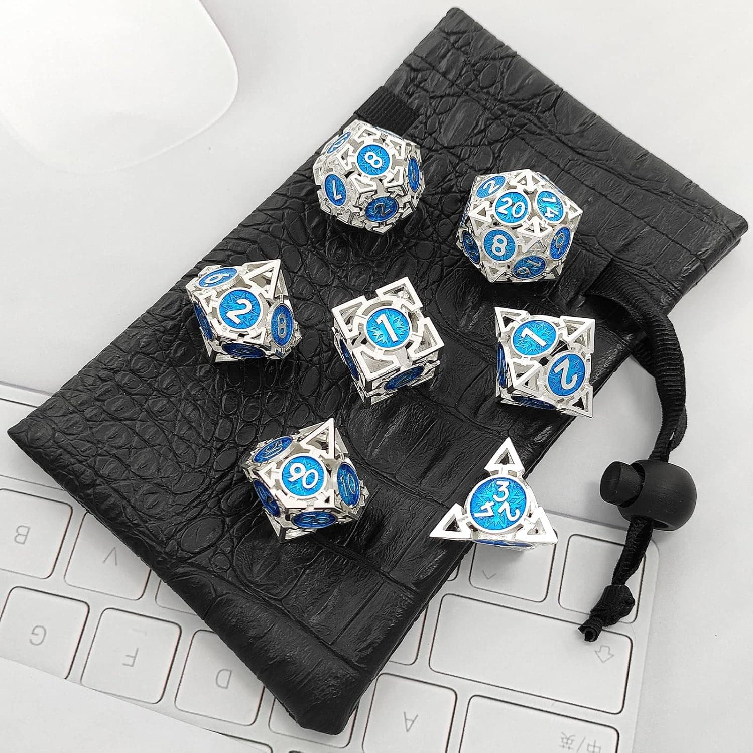 DND Metal Dice Set D20 Polyhedral Hollow image 3