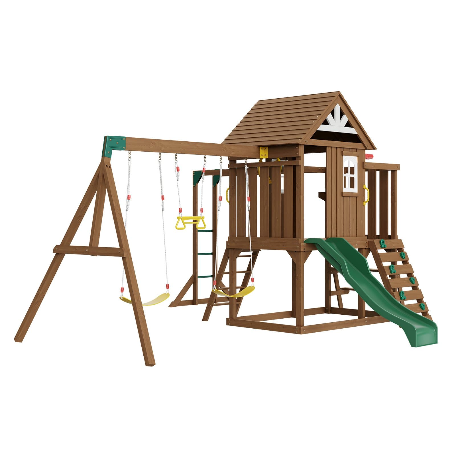 Wooden Swing Set, 10 IN 1 Playground image 2