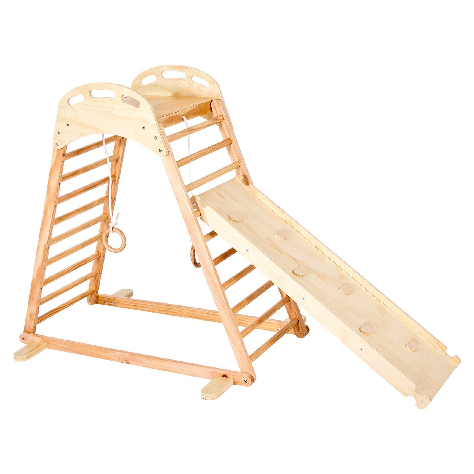 Indoor Playground Jungle Gym, 4-in-1 Wooden Indoor image 2