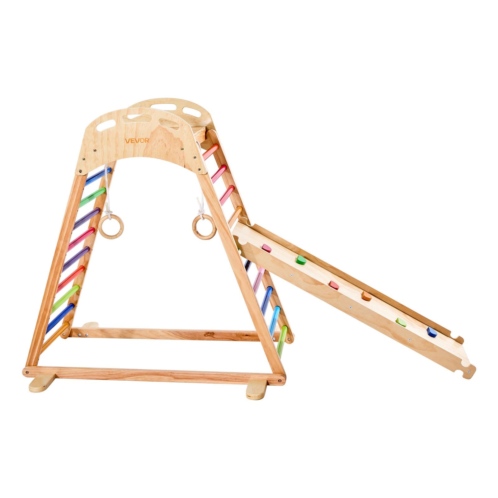 Indoor Playground Jungle Gym, 4-in-1 Wooden Indoor image 2