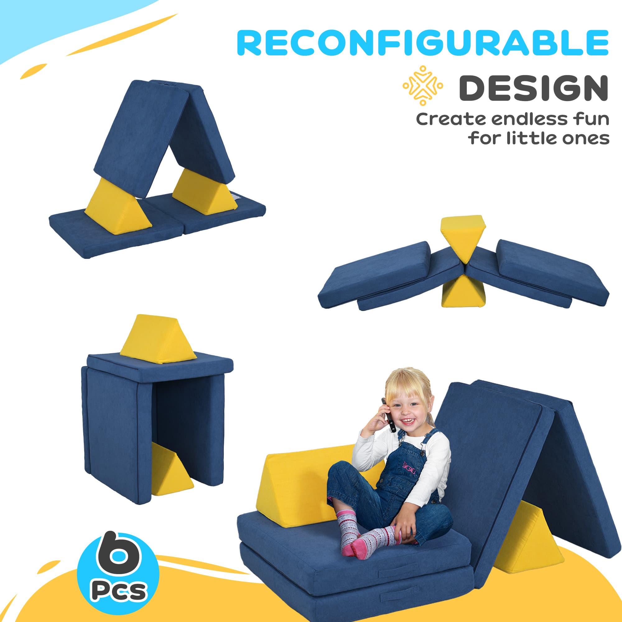 6 Pieces Foam Climbing Blocks for Toddlers image 4