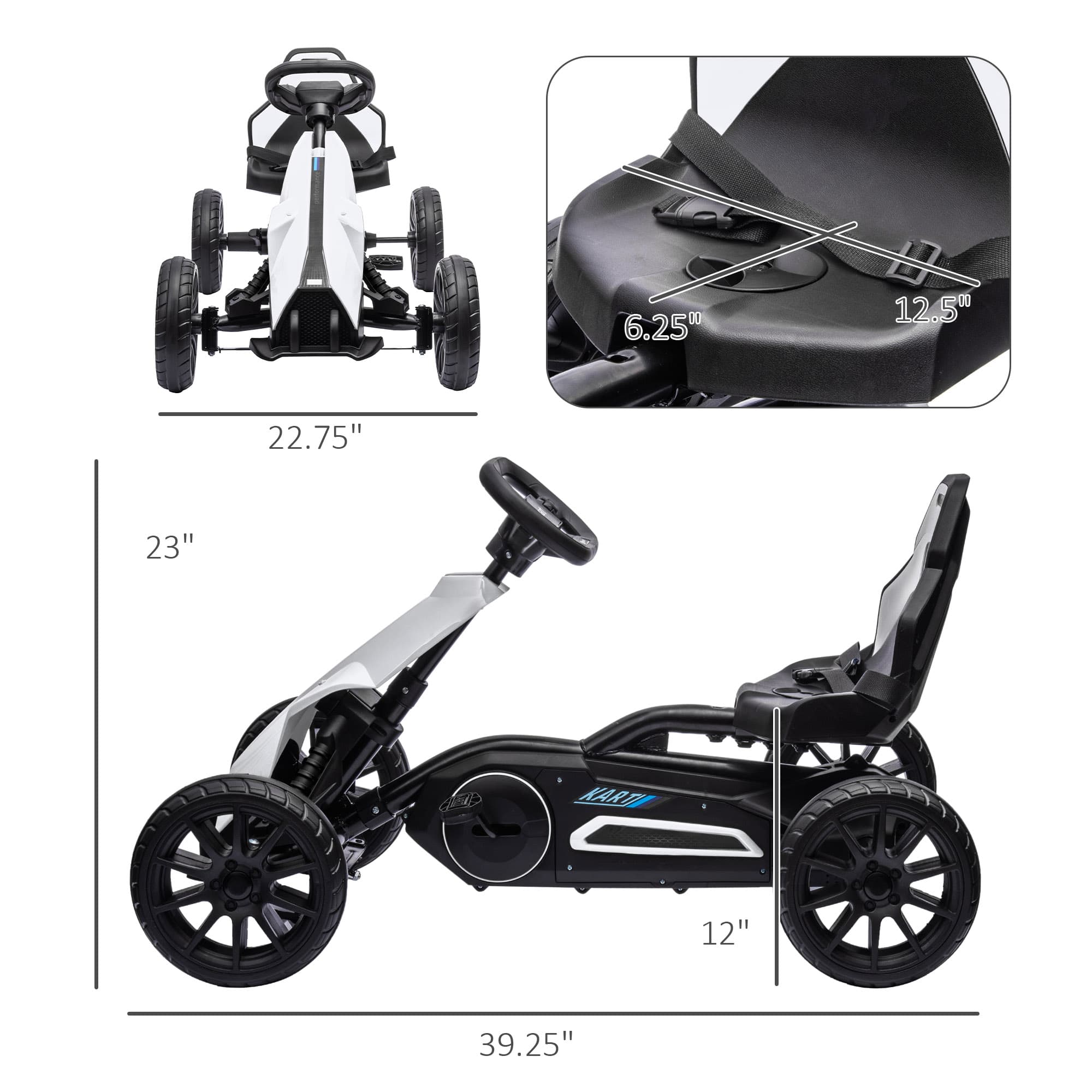 Kids Pedal Go Kart W/ Adjustable Seat image 3