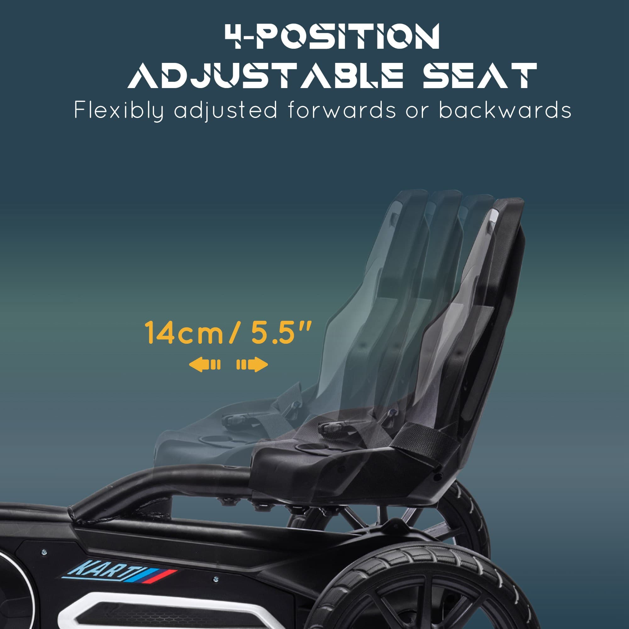 Kids Pedal Go Kart W/ Adjustable Seat image 4
