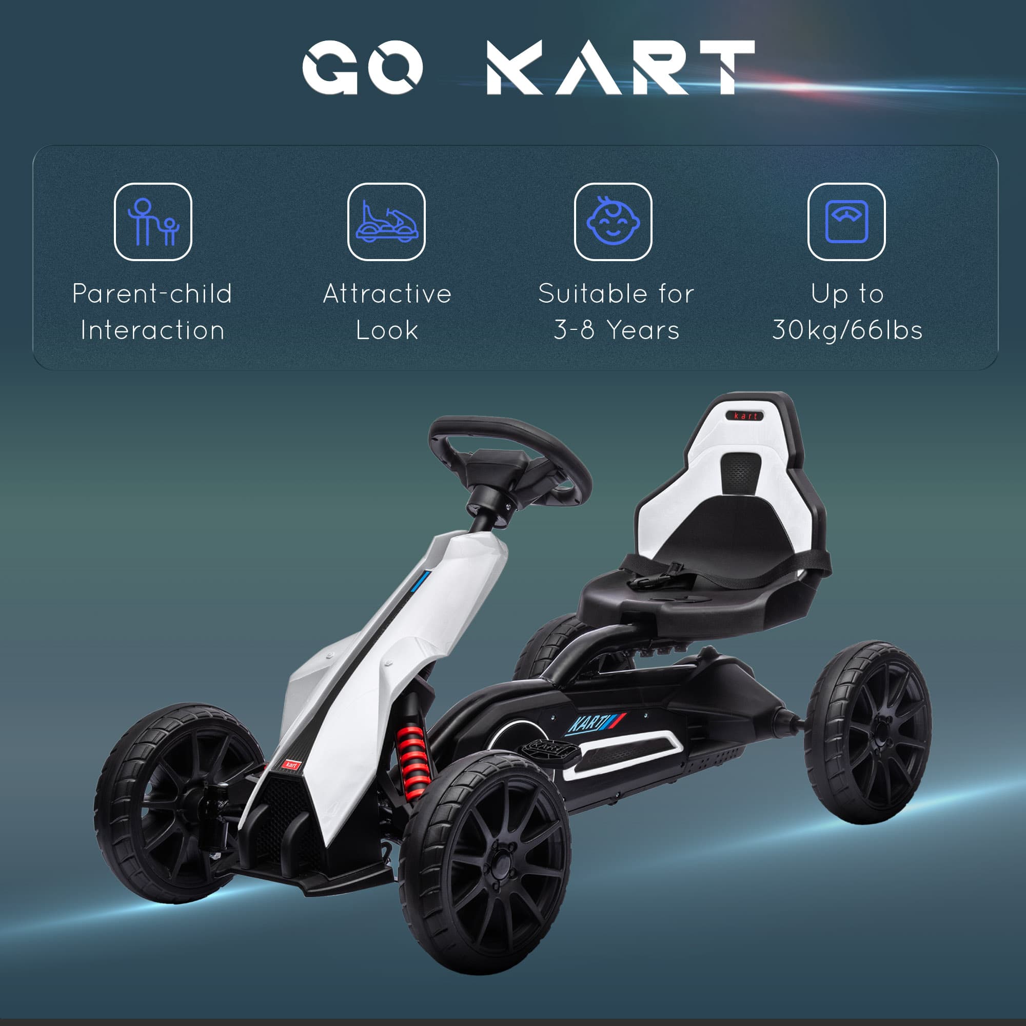 Kids Pedal Go Kart W/ Adjustable Seat image 7