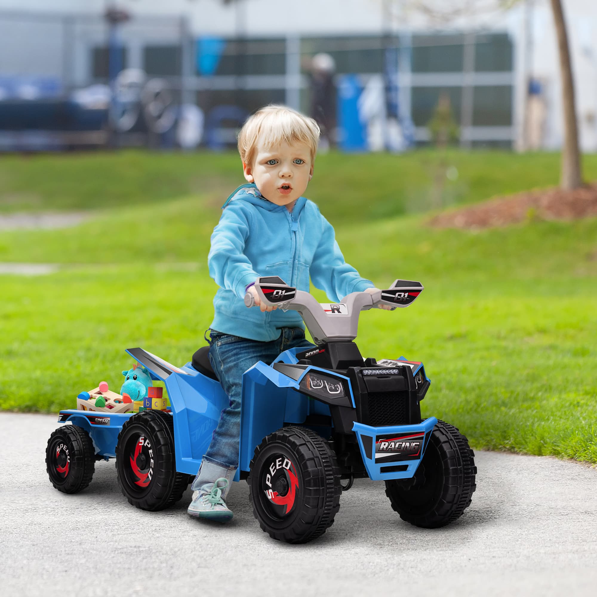 6V Electric Toy Car with Back Trailer image 2