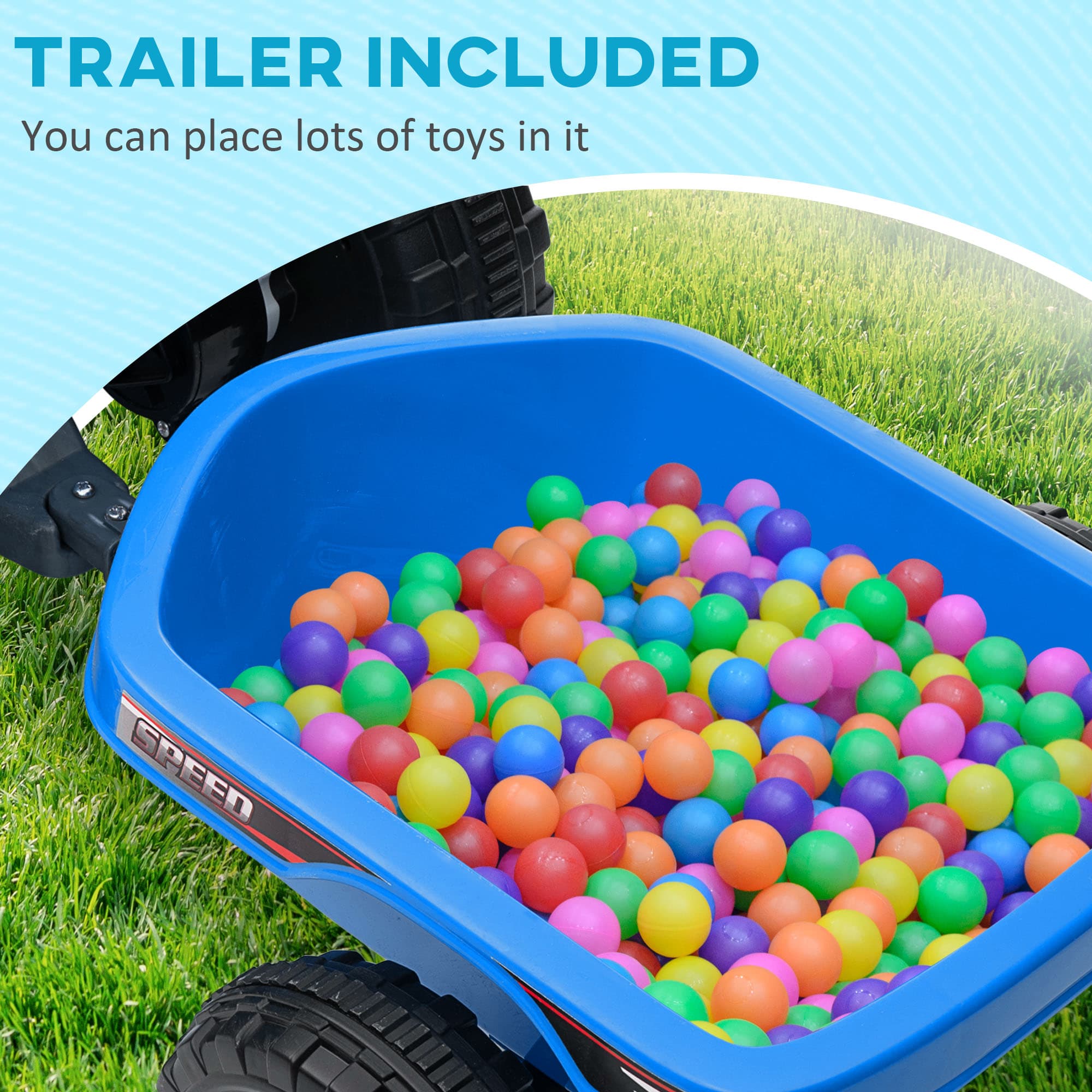 6V Electric Toy Car with Back Trailer image 4