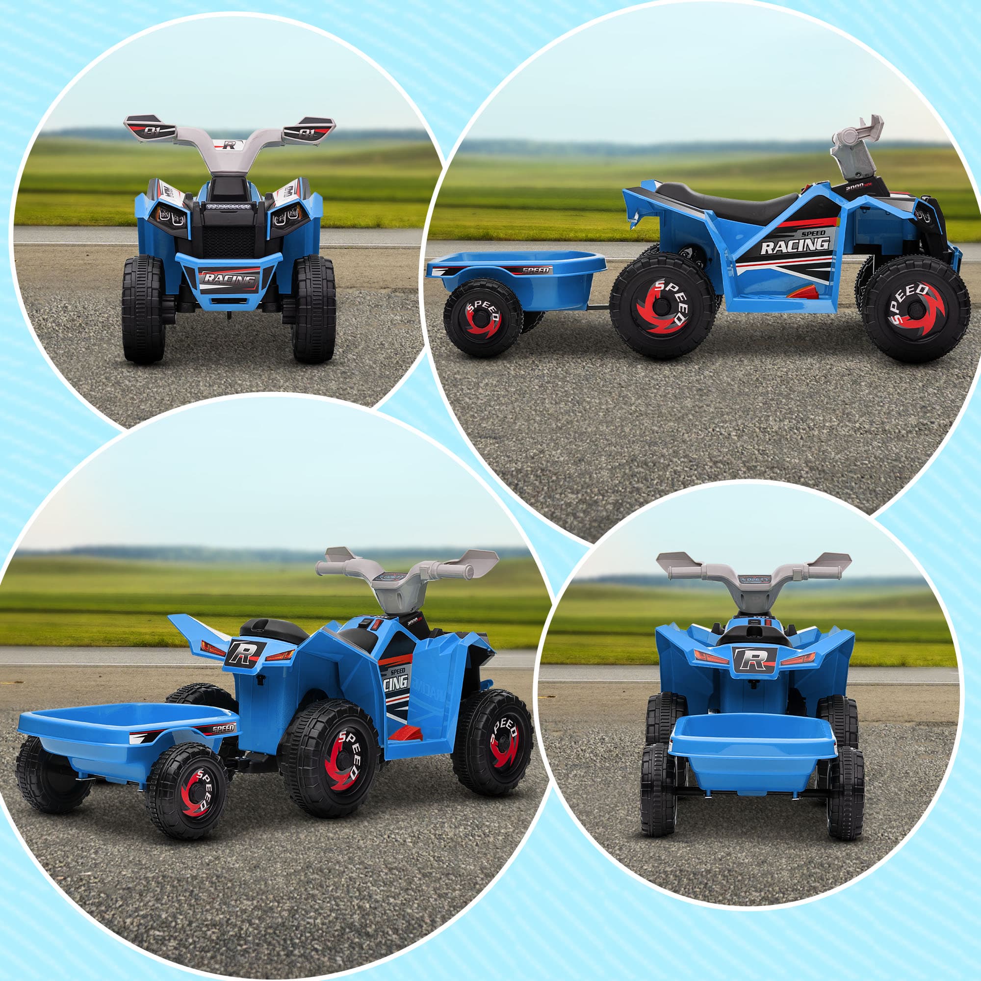 6V Electric Toy Car with Back Trailer image 8