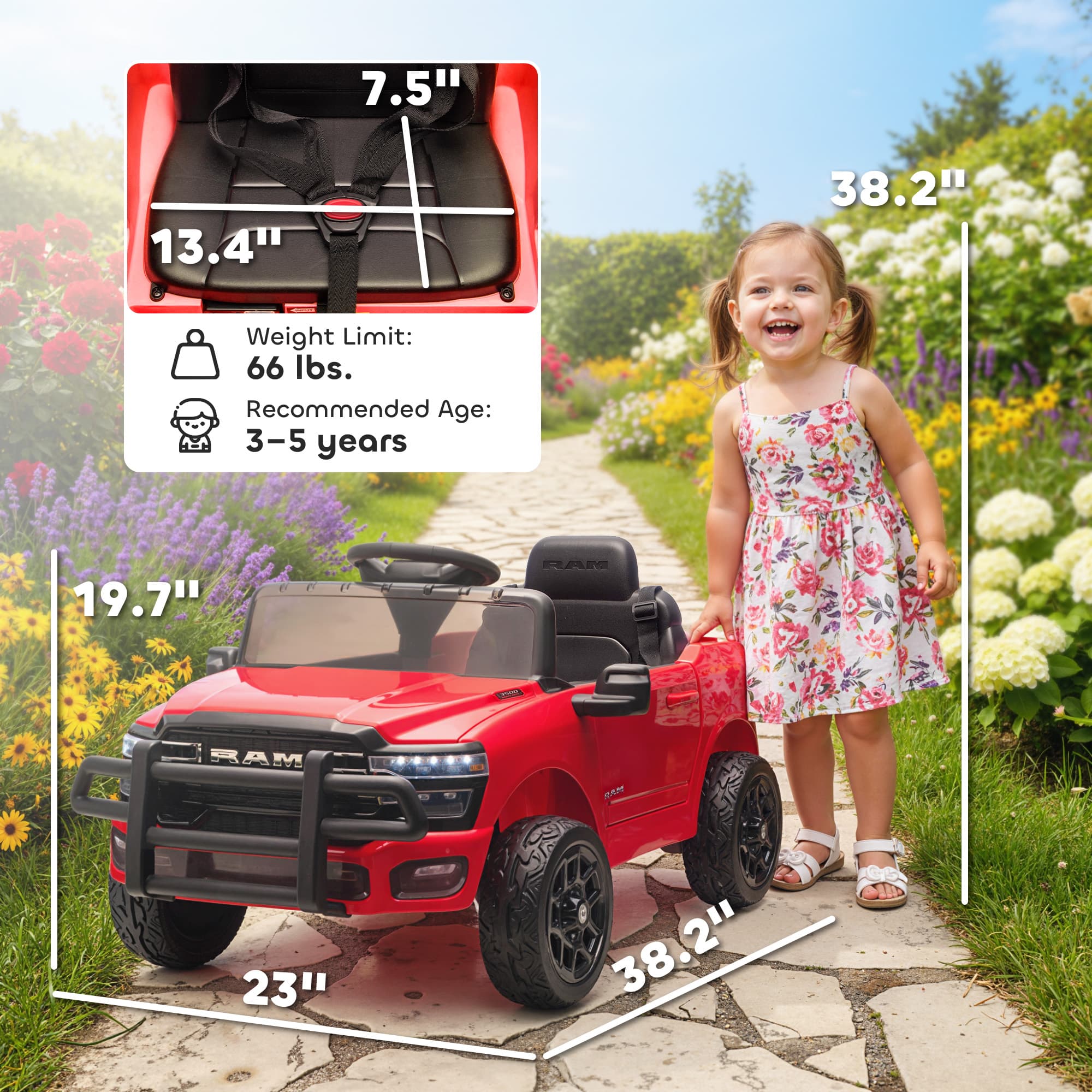 12V Kids Ride on Car, Licensed Dodge image 3