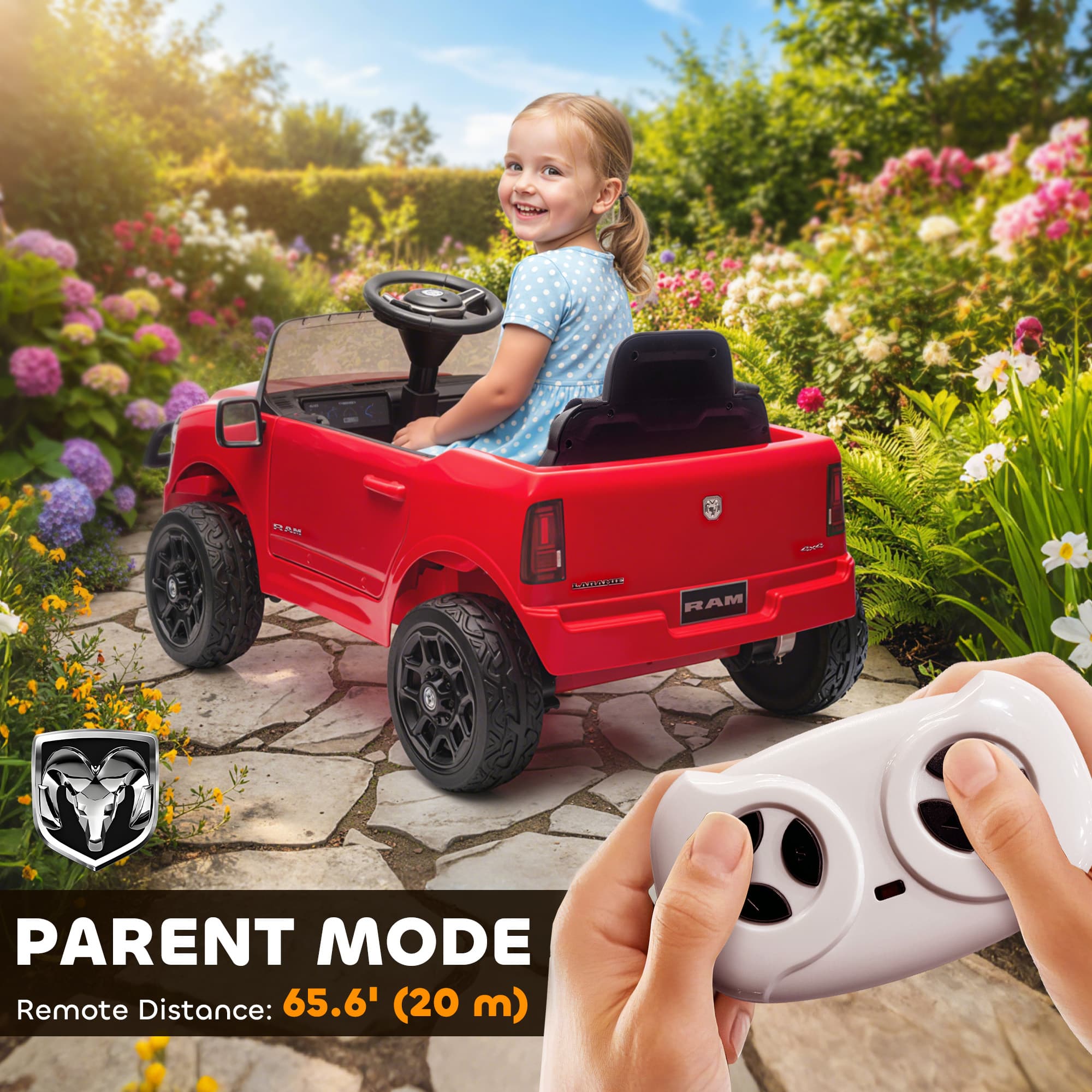 12V Kids Ride on Car, Licensed Dodge image 5