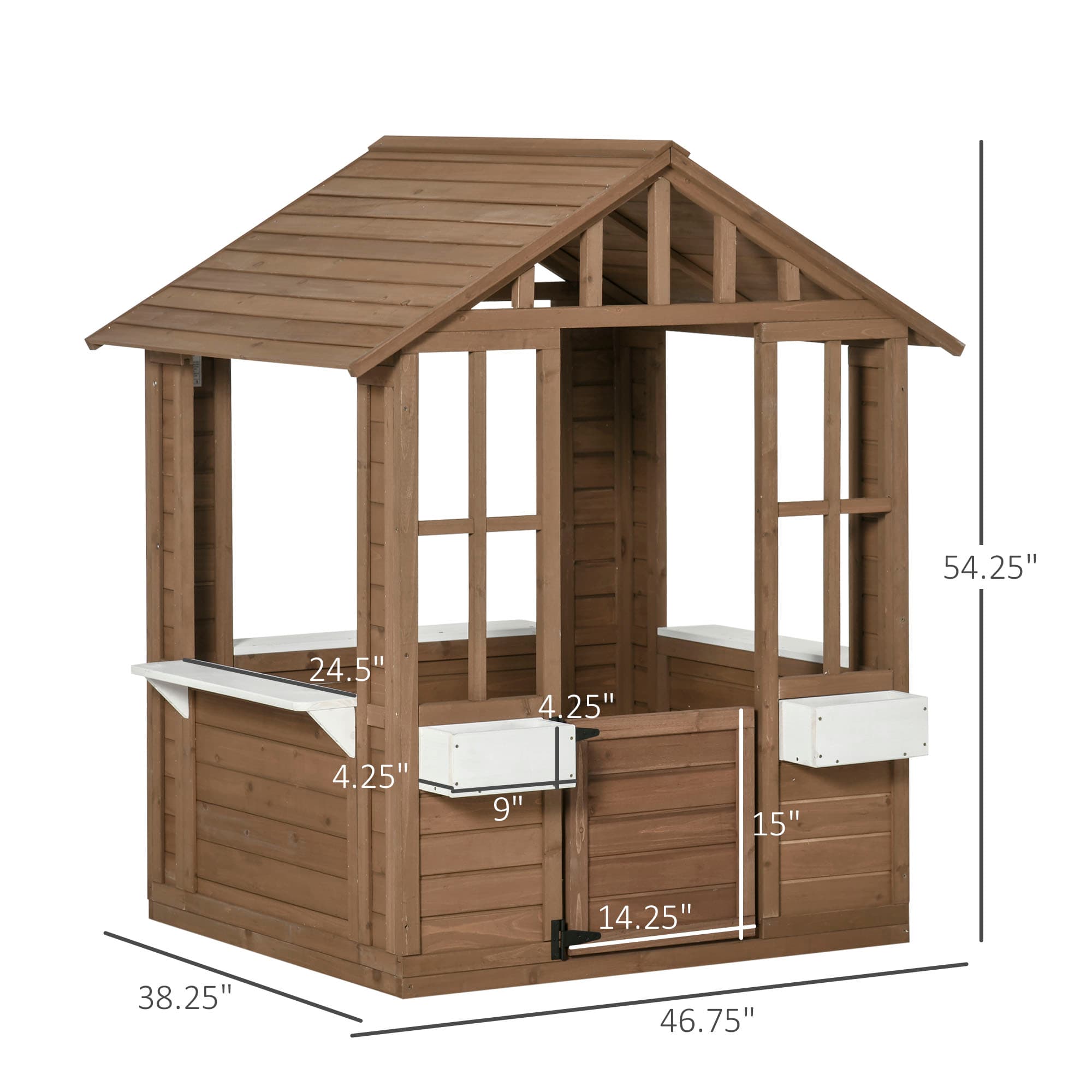 Kids Wooden Playhouse, Outdoor Garden Games Cottage image 3