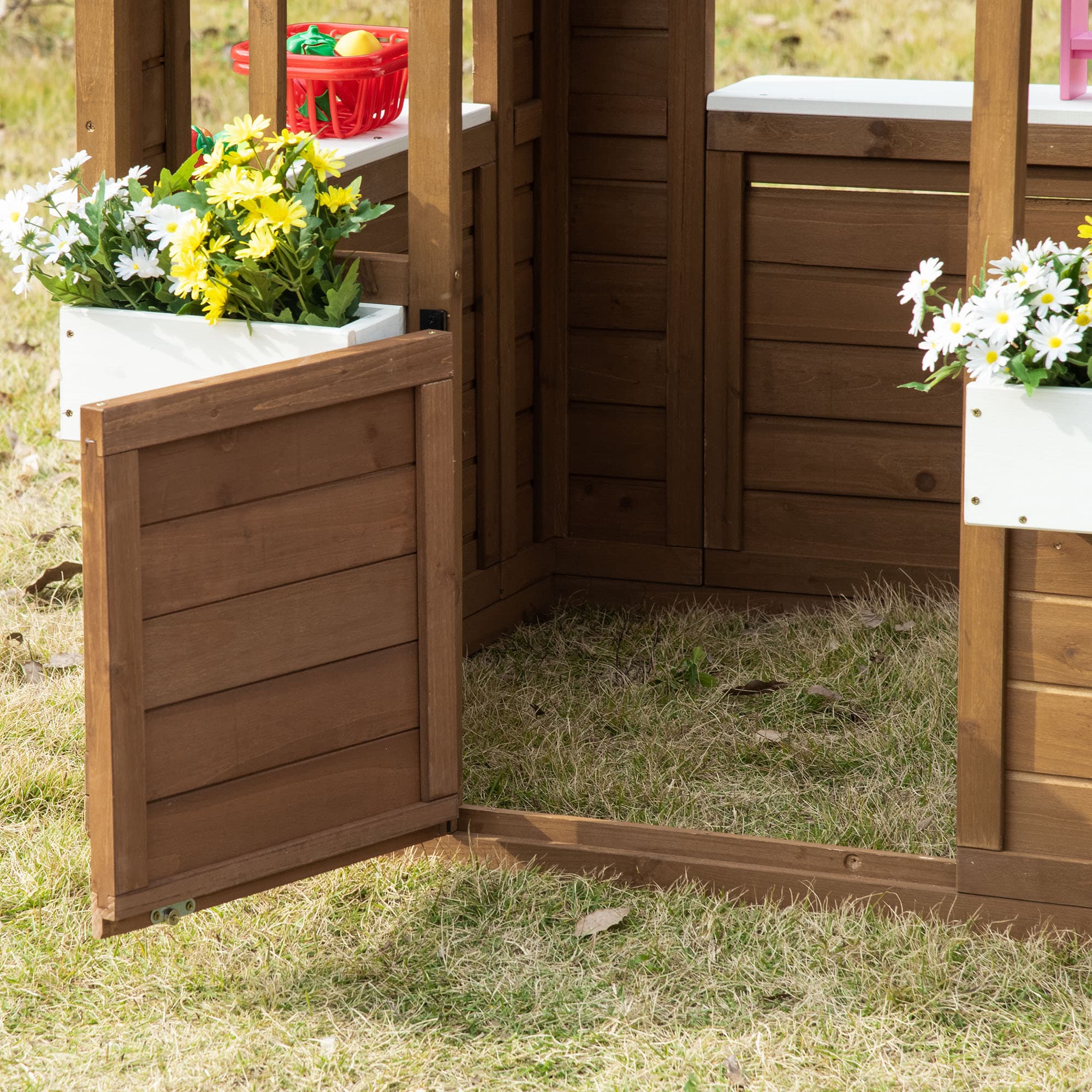 Kids Wooden Playhouse, Outdoor Garden Games Cottage image 8