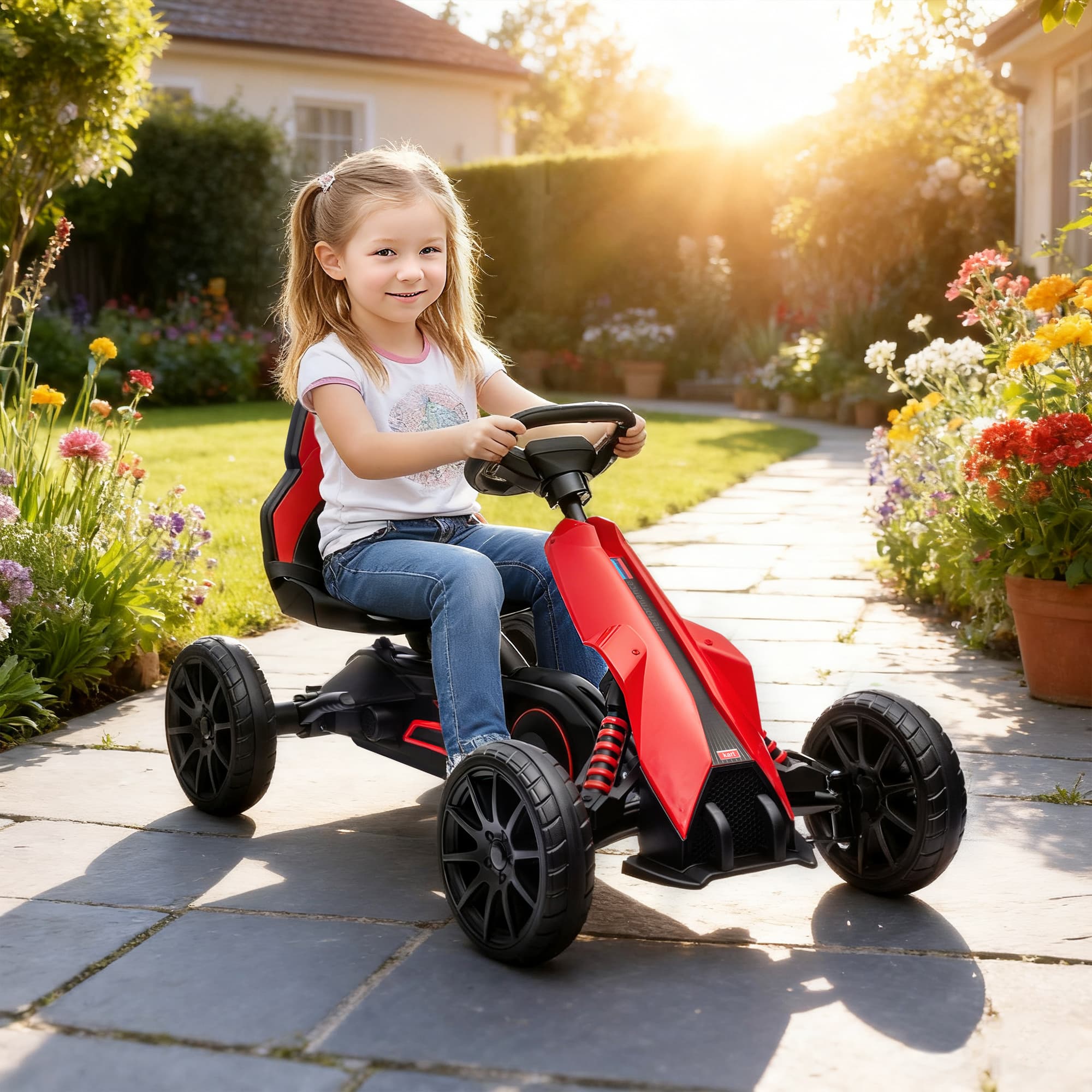 Kids Pedal Go Kart W/ Adjustable Seat image 2