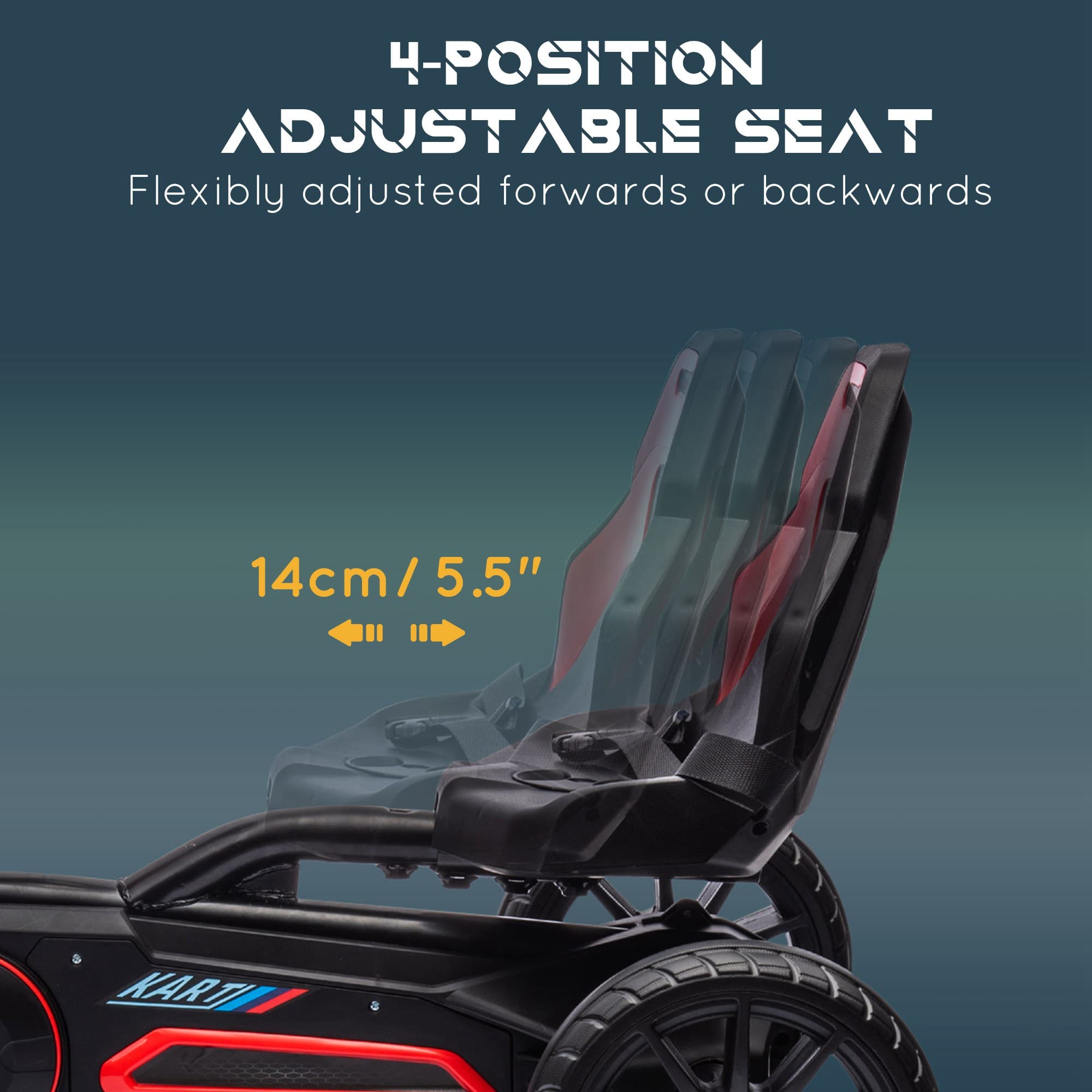 Kids Pedal Go Kart W/ Adjustable Seat image 4