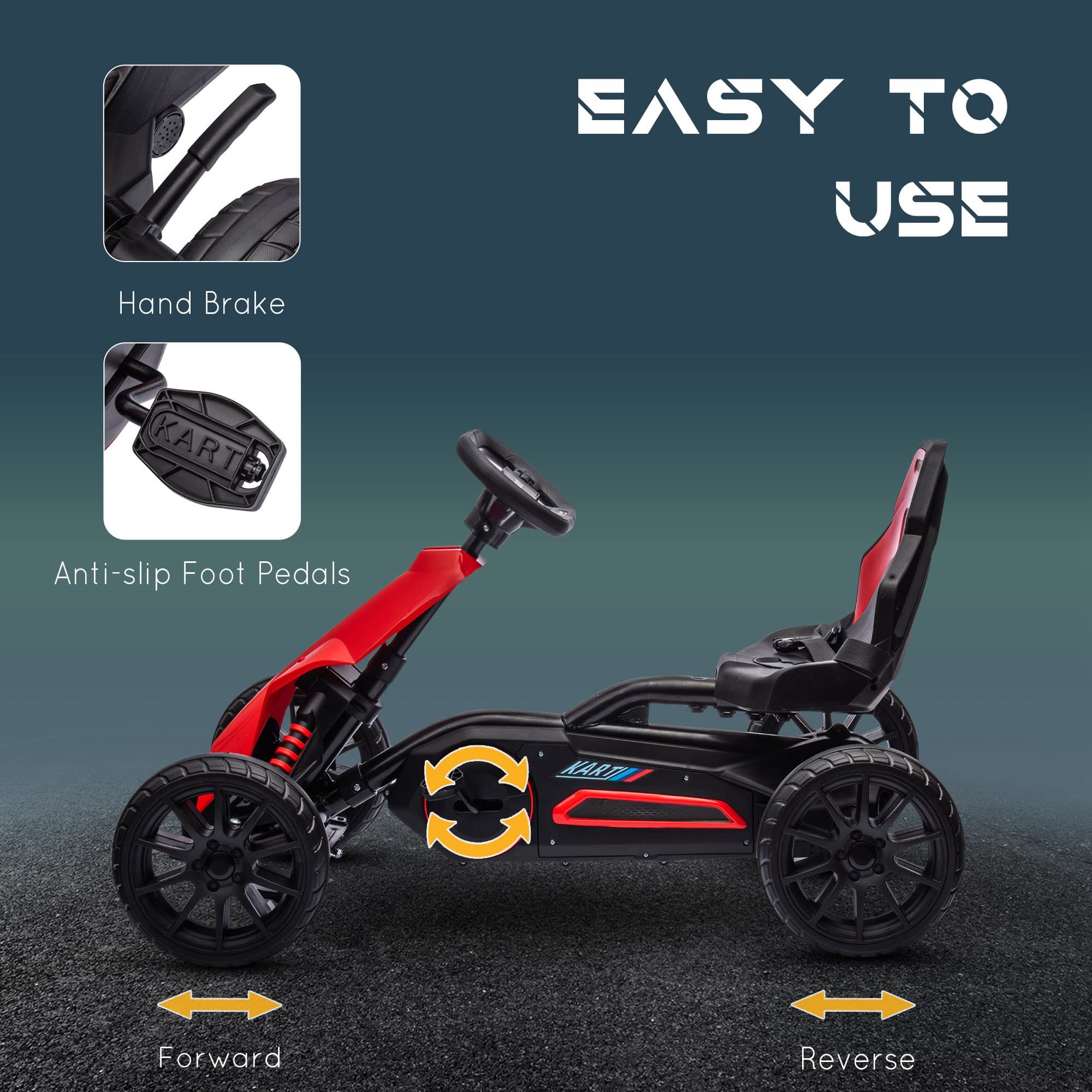 Kids Pedal Go Kart W/ Adjustable Seat image 5