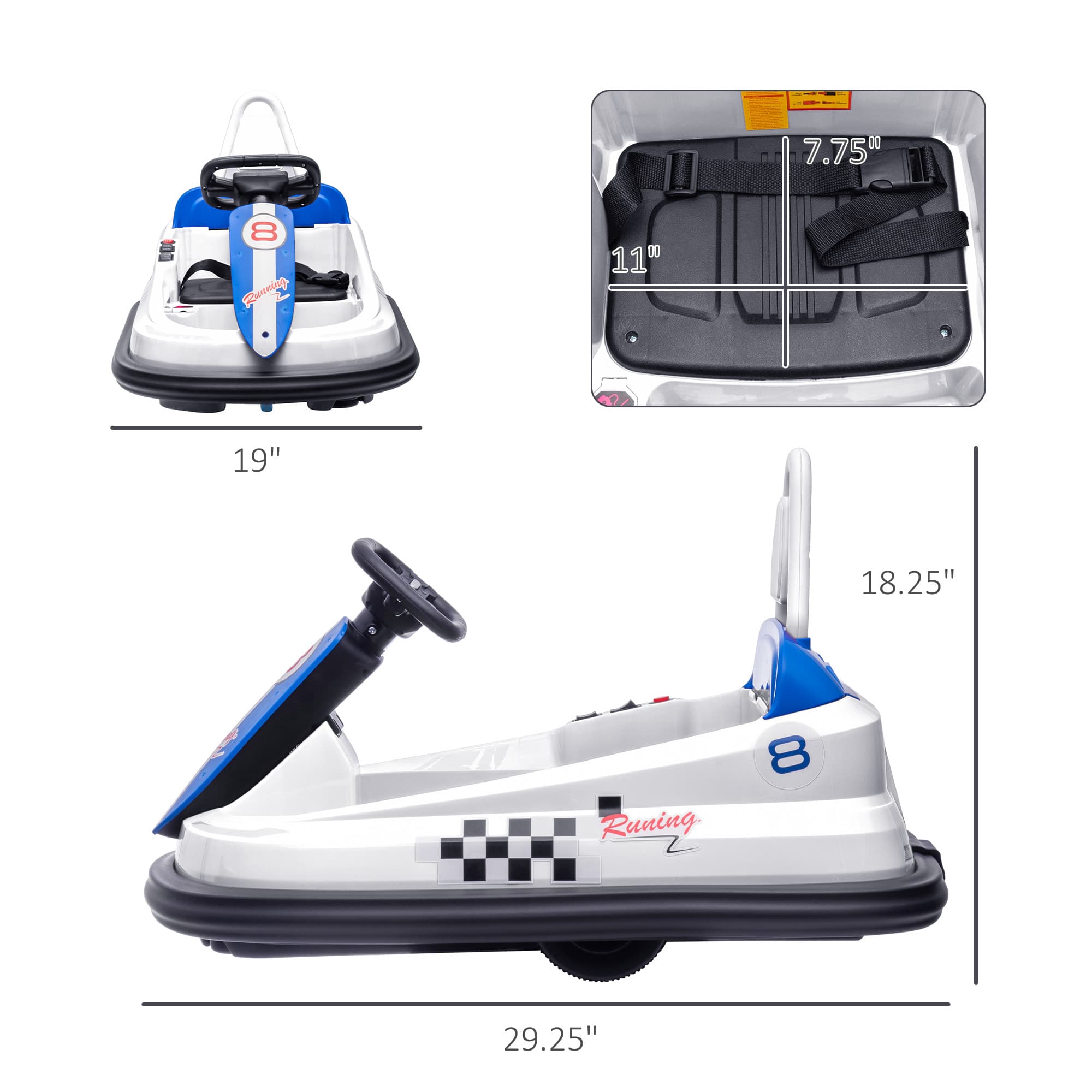 Bumper Car for Kids, 360° Rotation 6V image 3