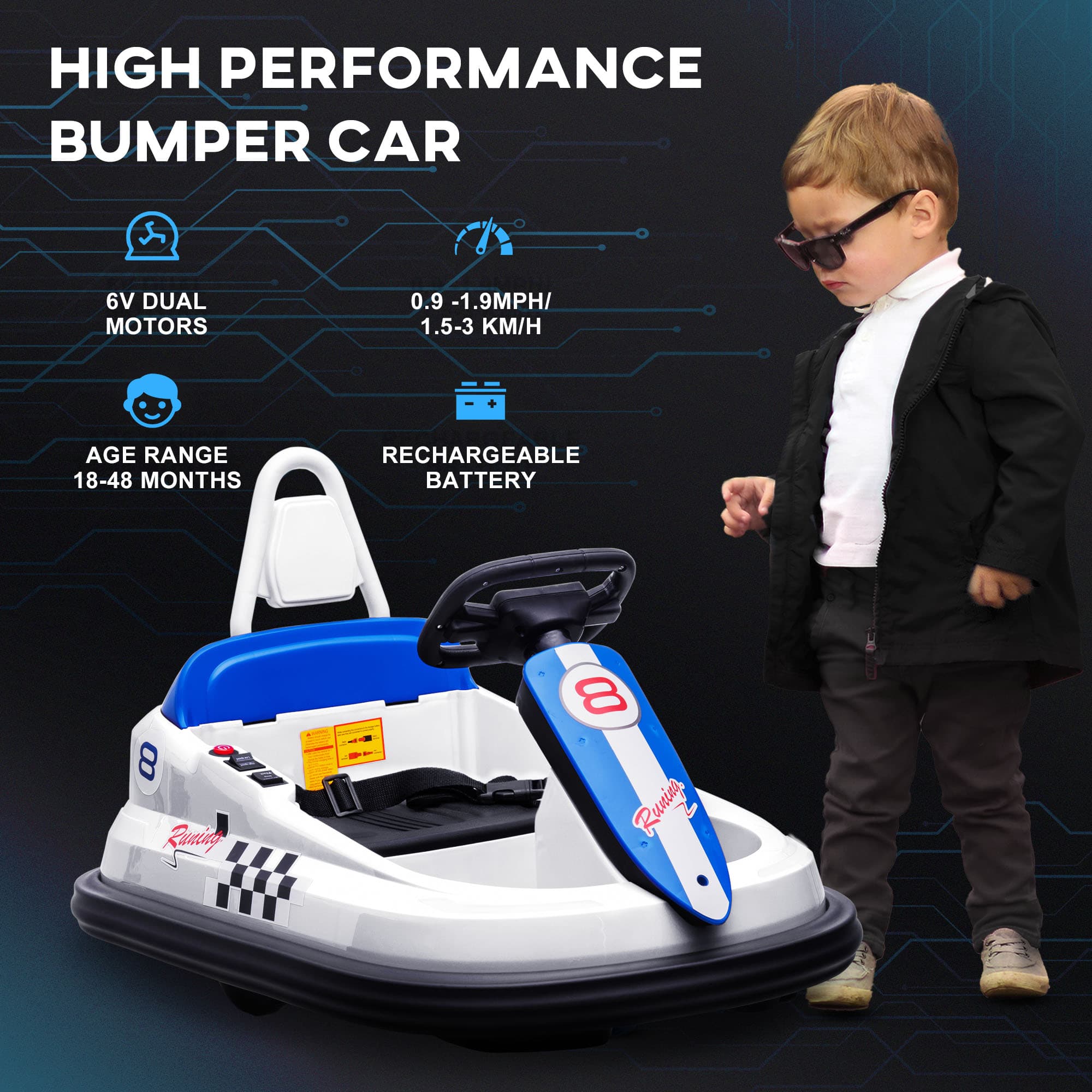 Bumper Car for Kids, 360° Rotation 6V image 7