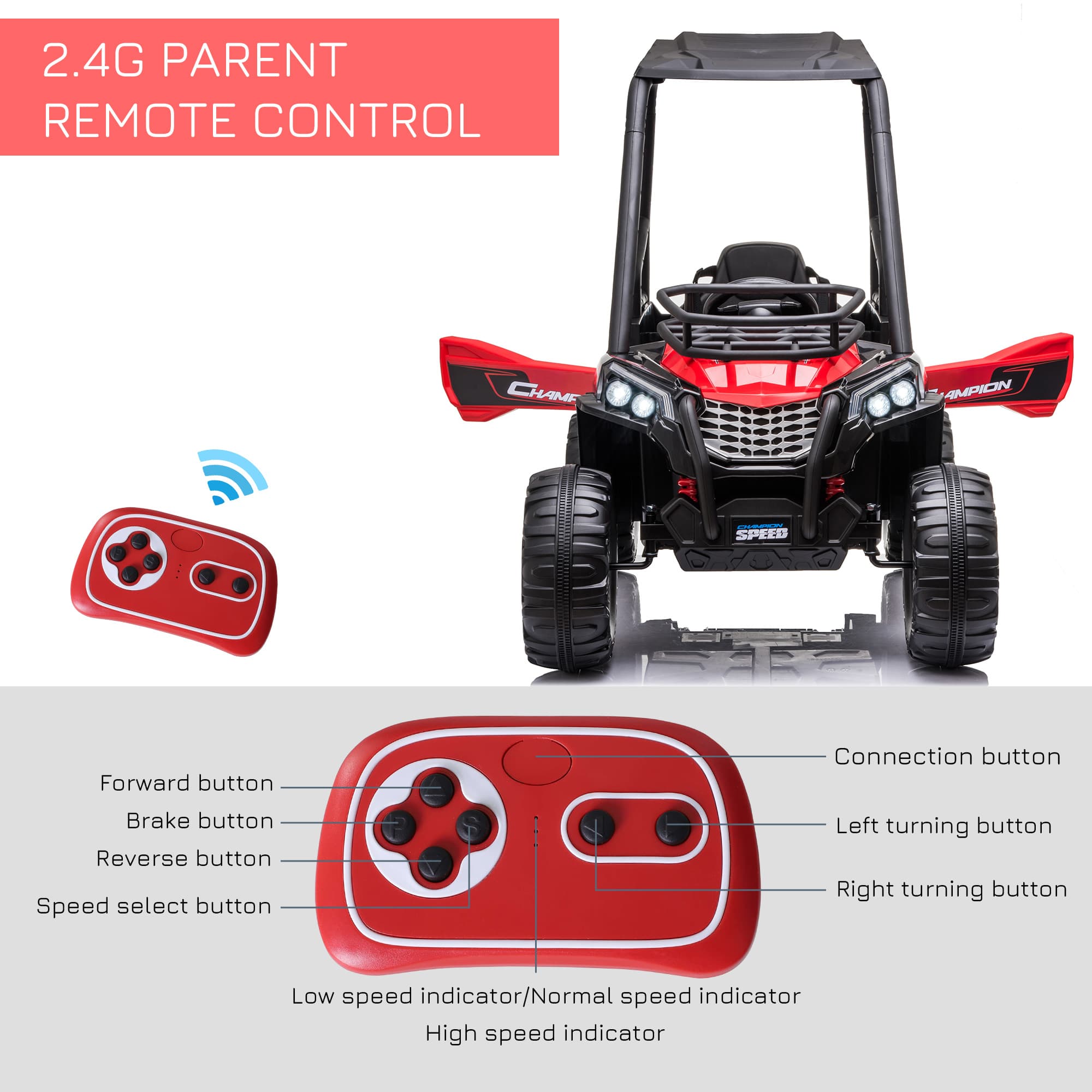12V Kids UTV with Music, Lights, MP3/USB image 6