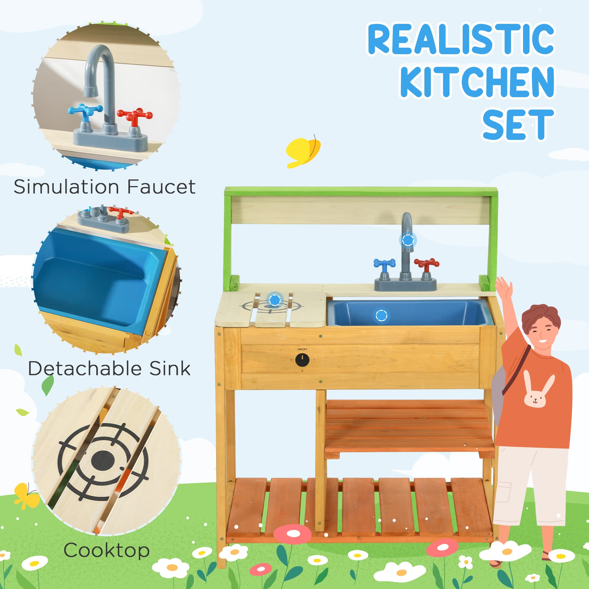 Mud Kitchen for Kids Outdoor Kitchen Playset image 4