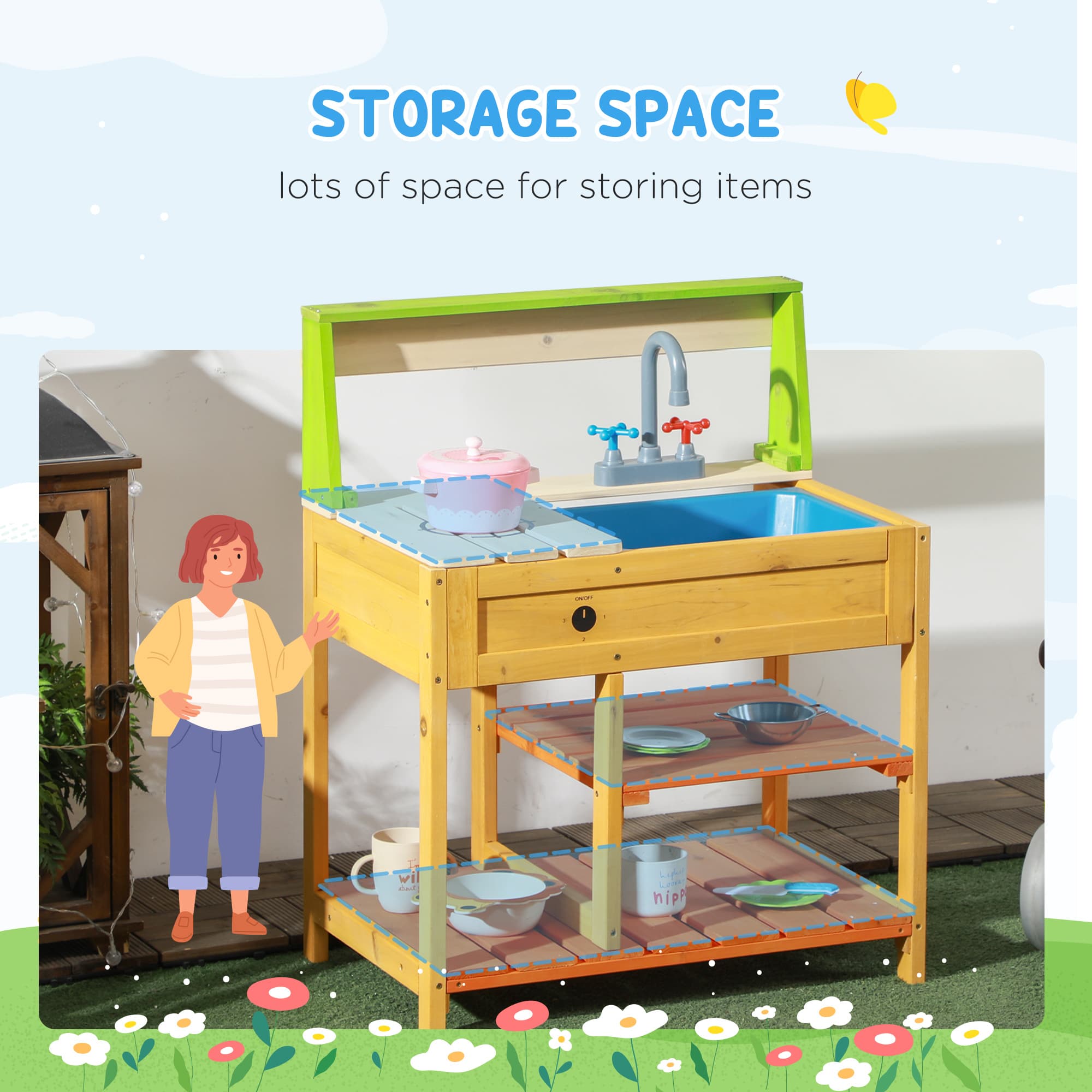 Mud Kitchen for Kids Outdoor Kitchen Playset image 5