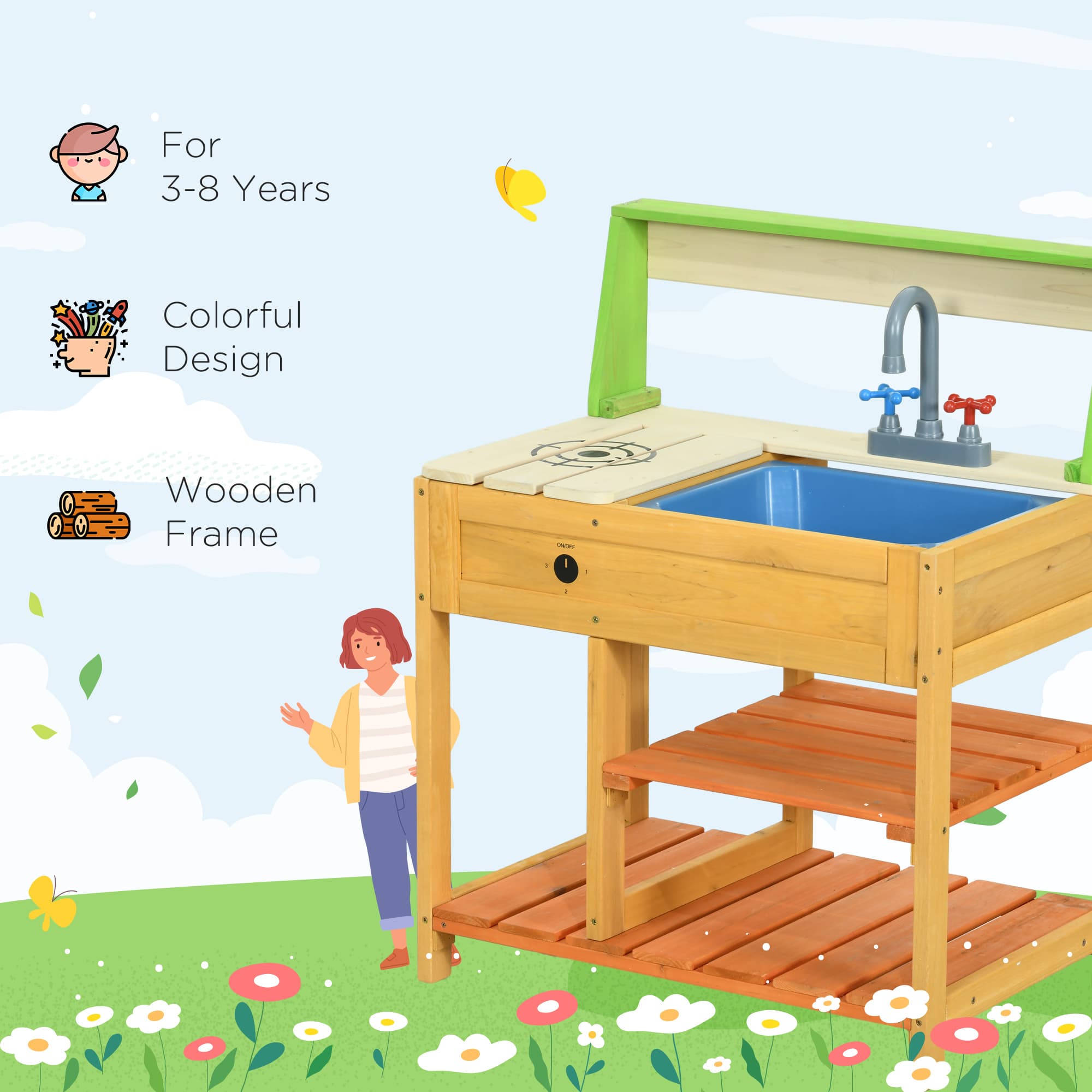 Mud Kitchen for Kids Outdoor Kitchen Playset image 6