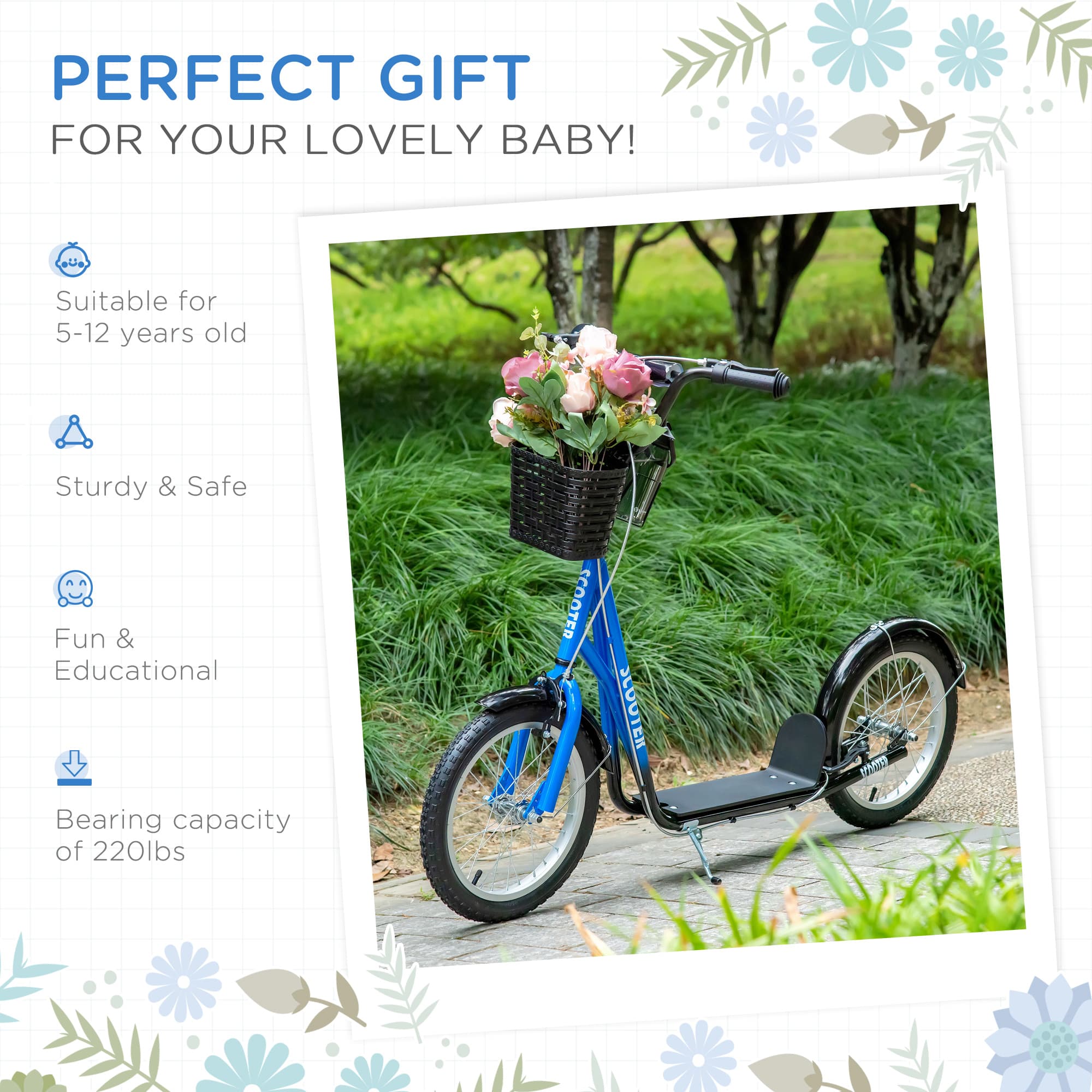 Youth Scooter, Kick Scooter with Adjustable Handlebars image 5