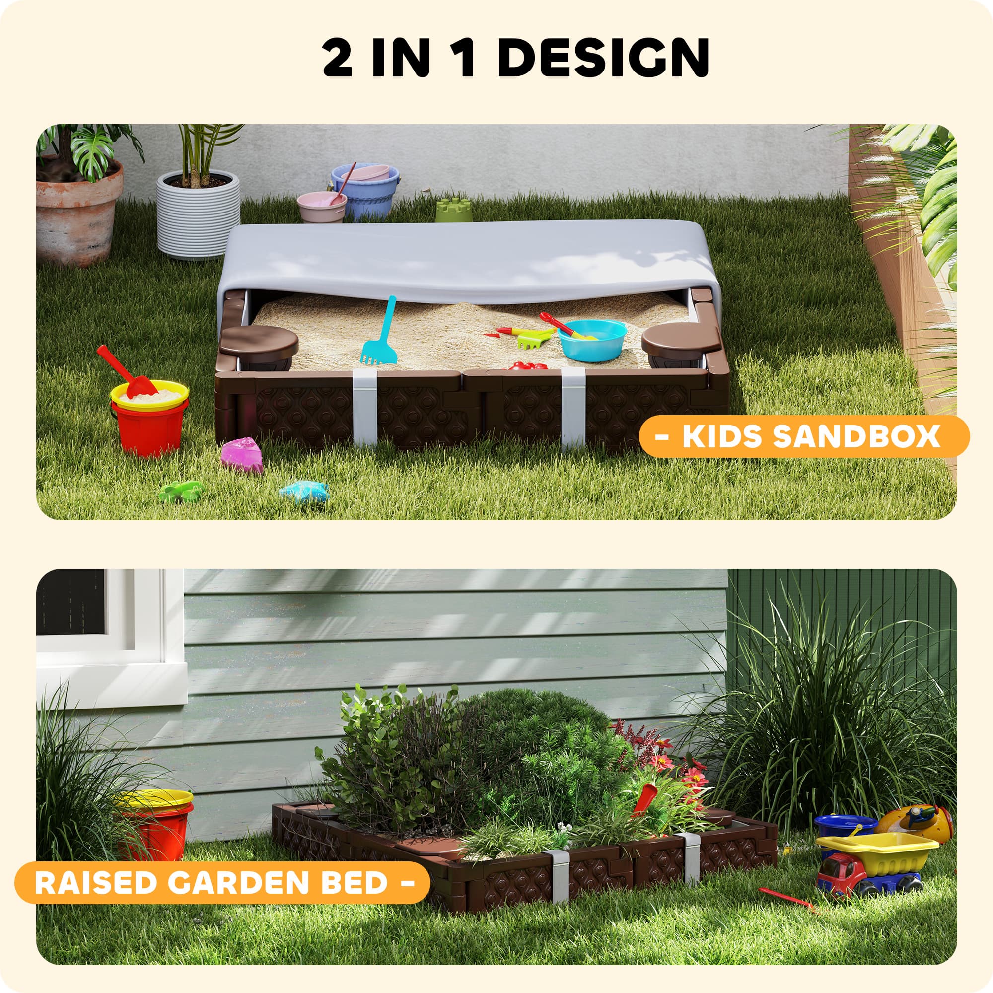 Kids Sandbox with Cover, 4 Corner Seats image 7