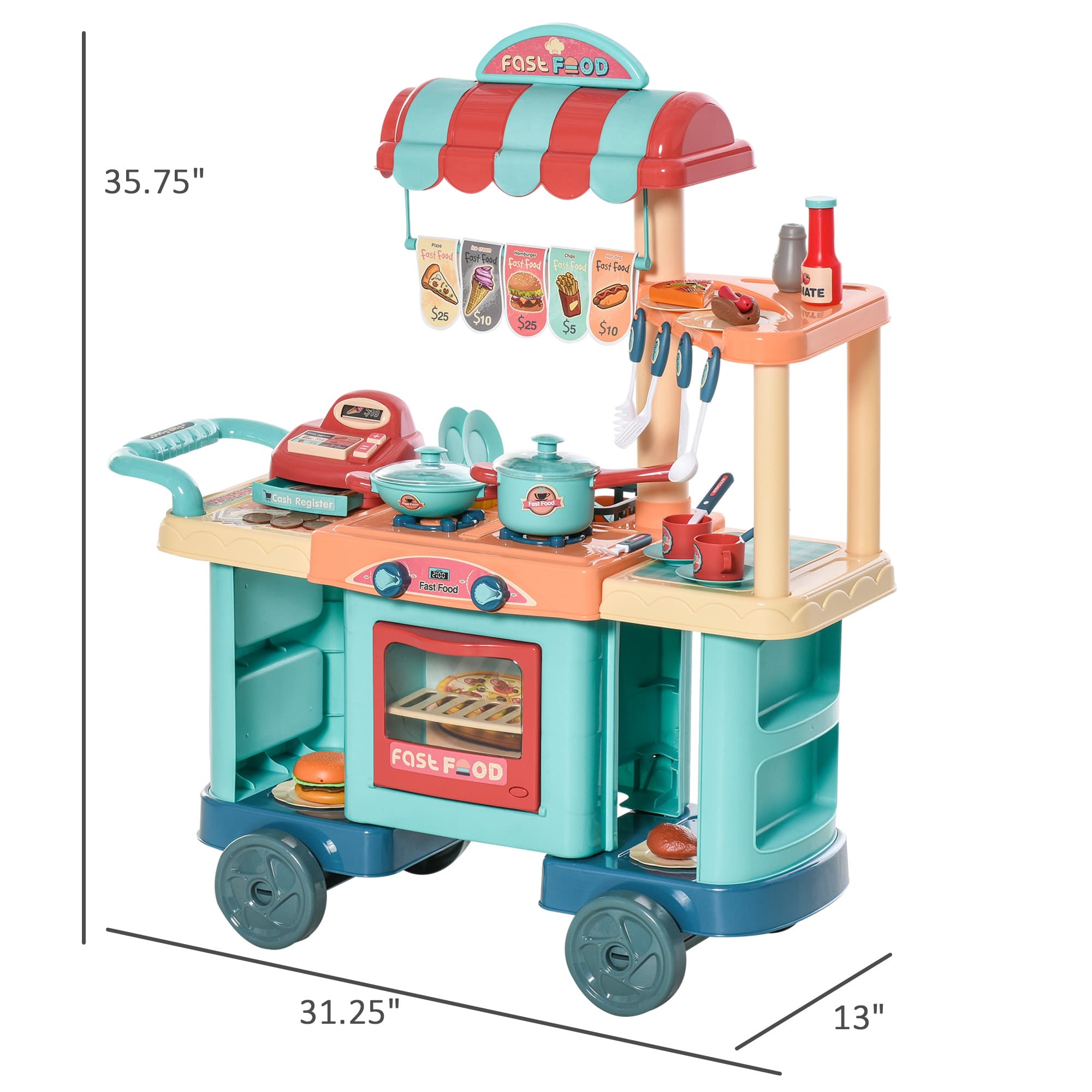 Kids Kitchen Food Stand with Play Food image 3