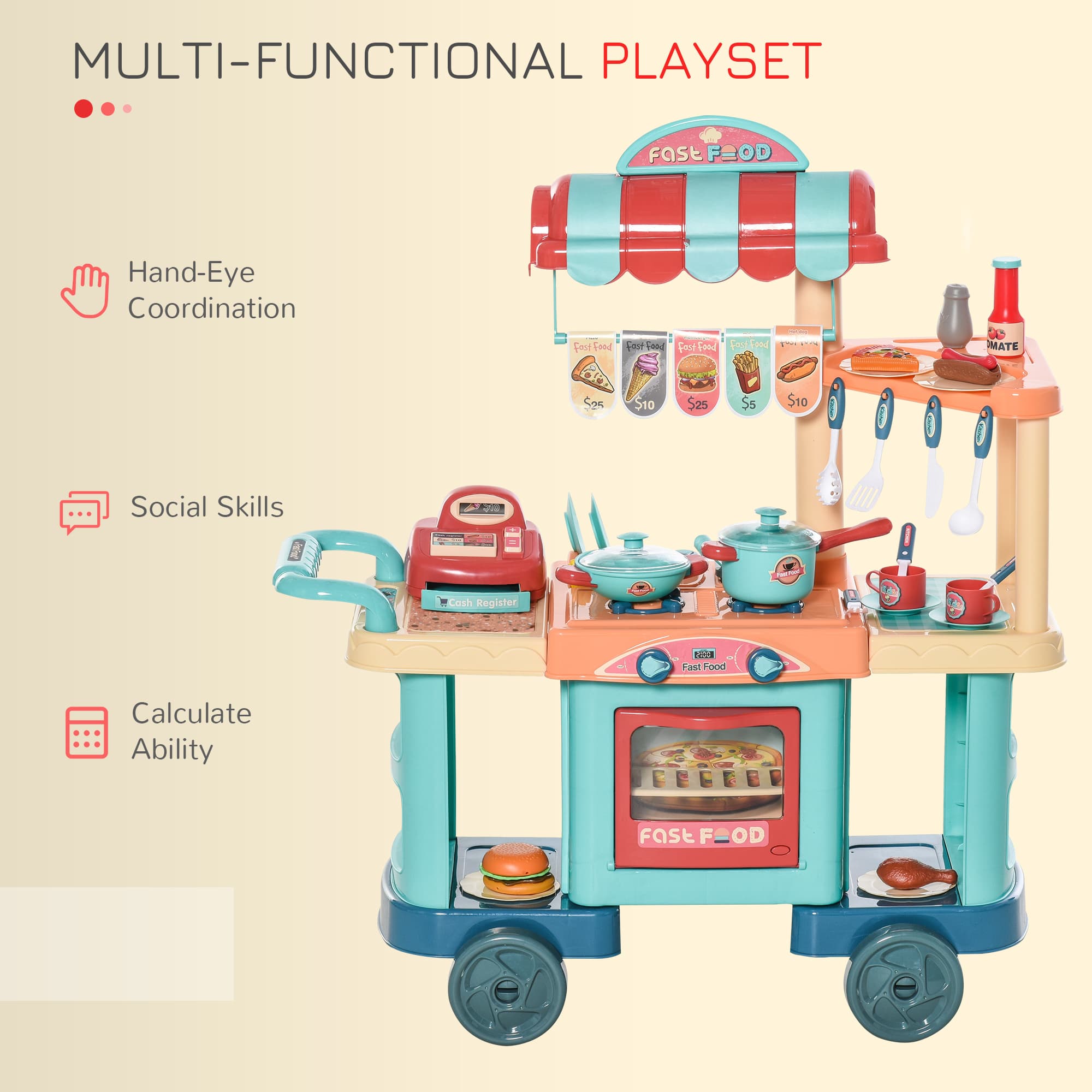Kids Kitchen Food Stand with Play Food image 5