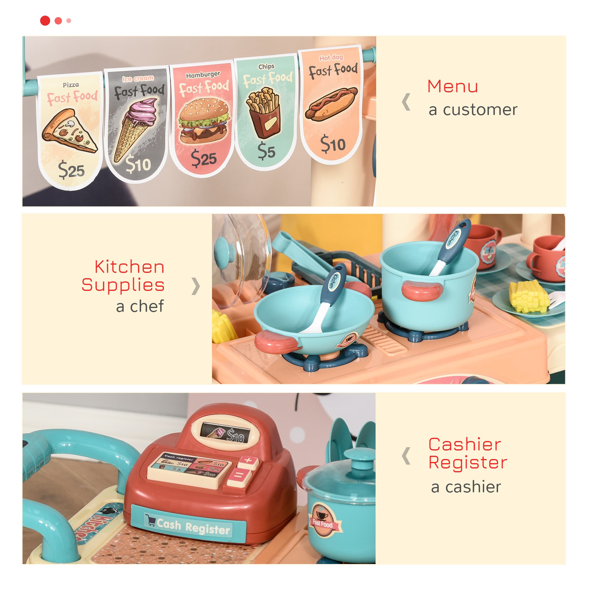 Kids Kitchen Food Stand with Play Food image 6